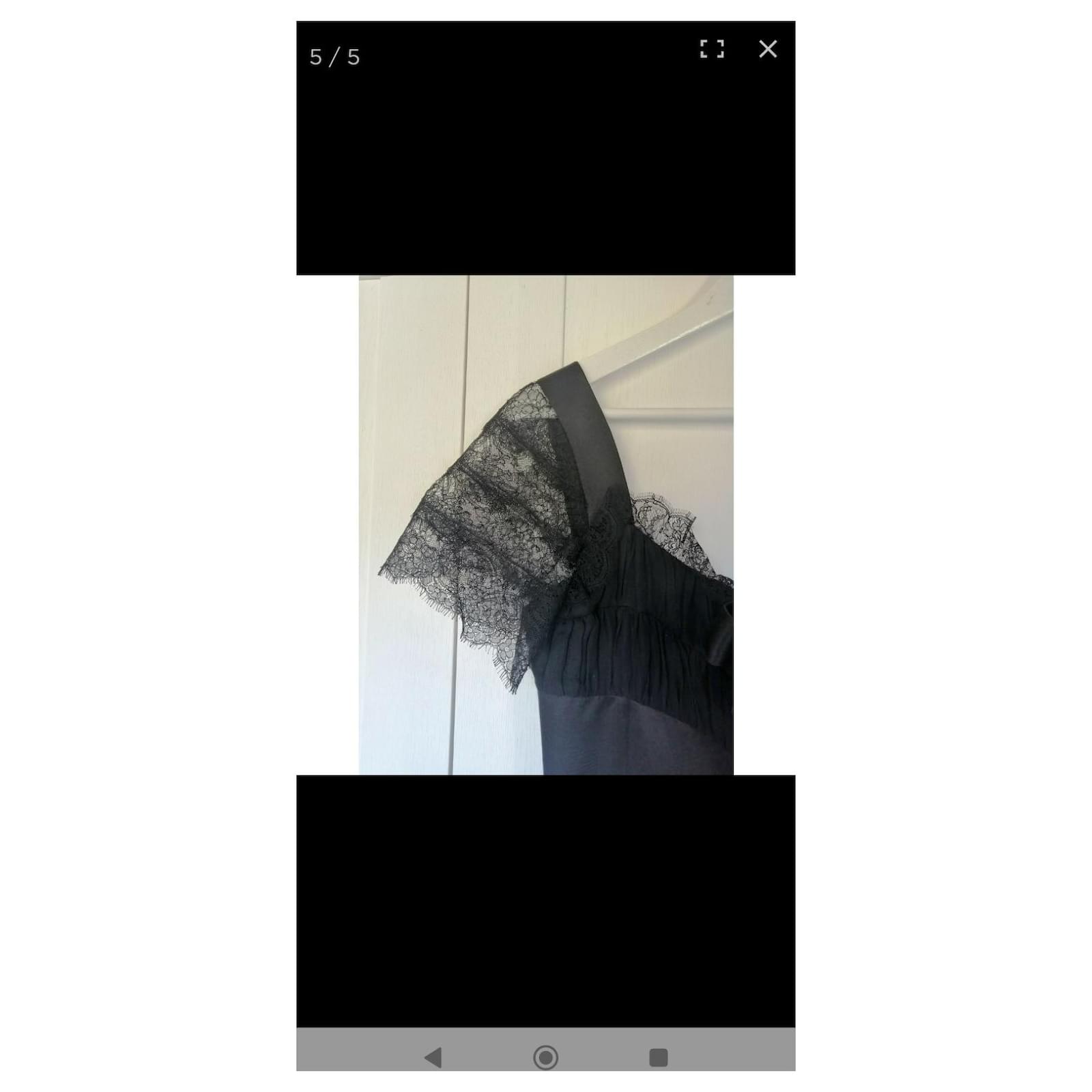 Cambon Chanel Dresses Black Silk Lace Satin ref.850054 - Joli Closet