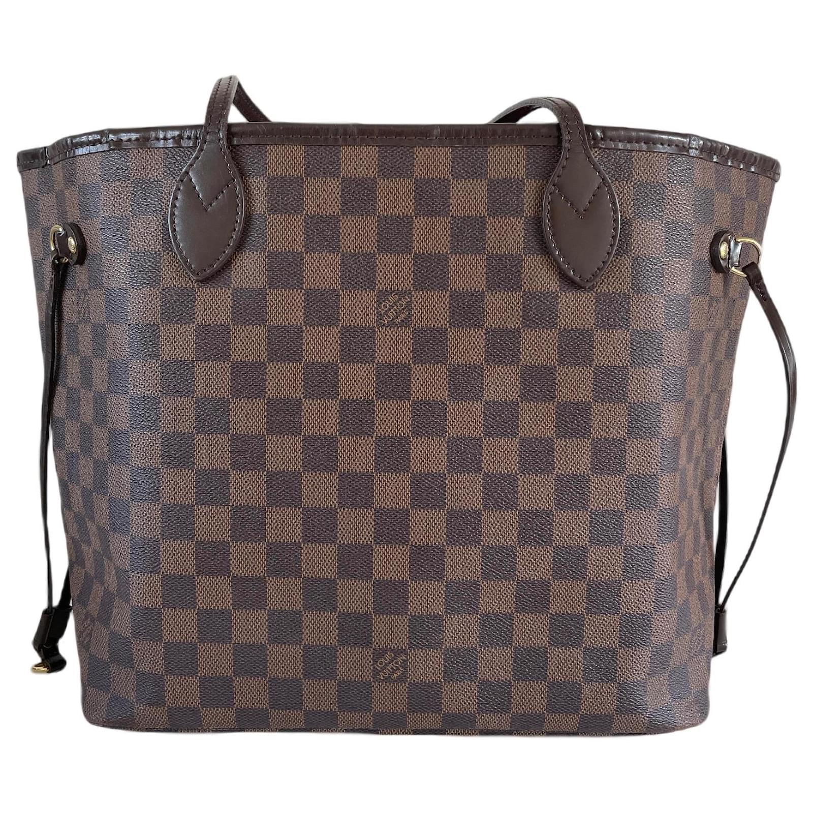 Louis Vuitton Neverfull MM damier ebene shoulderbag tote canvas vintage  Brown Leather Cloth ref.850260 - Joli Closet