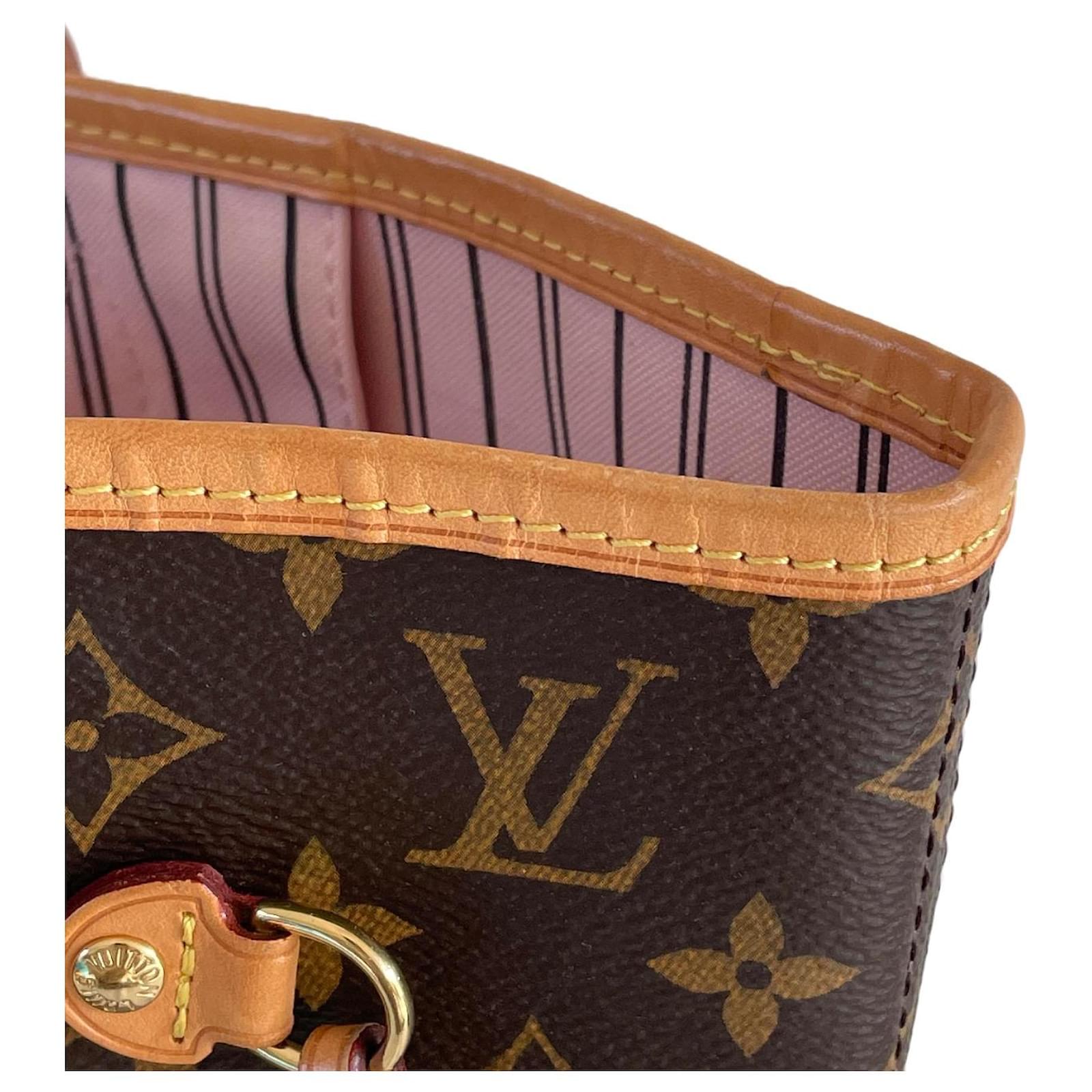 Louis Vuitton Neverfull MM monogram rose ballerine shoulderbag tote canvas  vintage Brown Pink Leather Cloth ref.850288 - Joli Closet