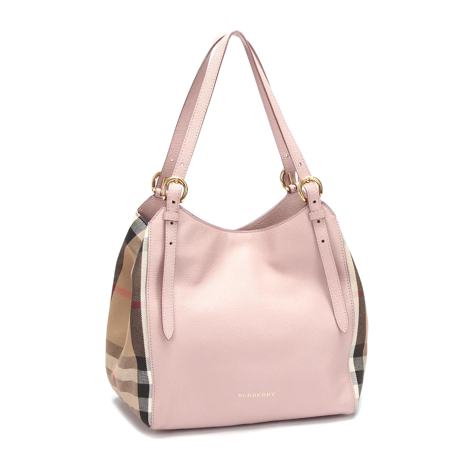 Burberry House Check Derby Leather Canterbury Tote Pink Pony-style calfskin  ref.851964 - Joli Closet