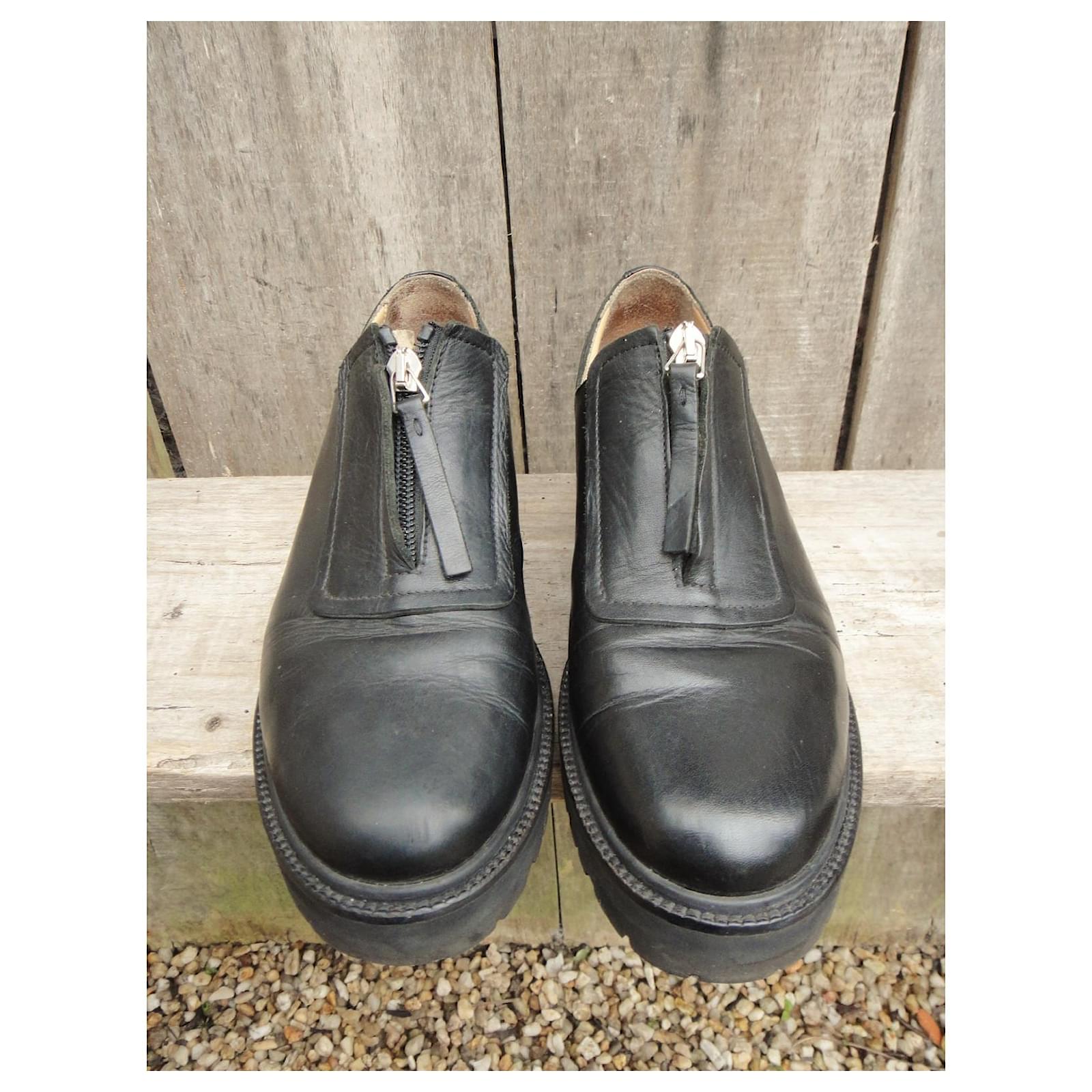 Mm6 MM zipped derbies6 Maison Margiela 37 Black Leather ref.852598