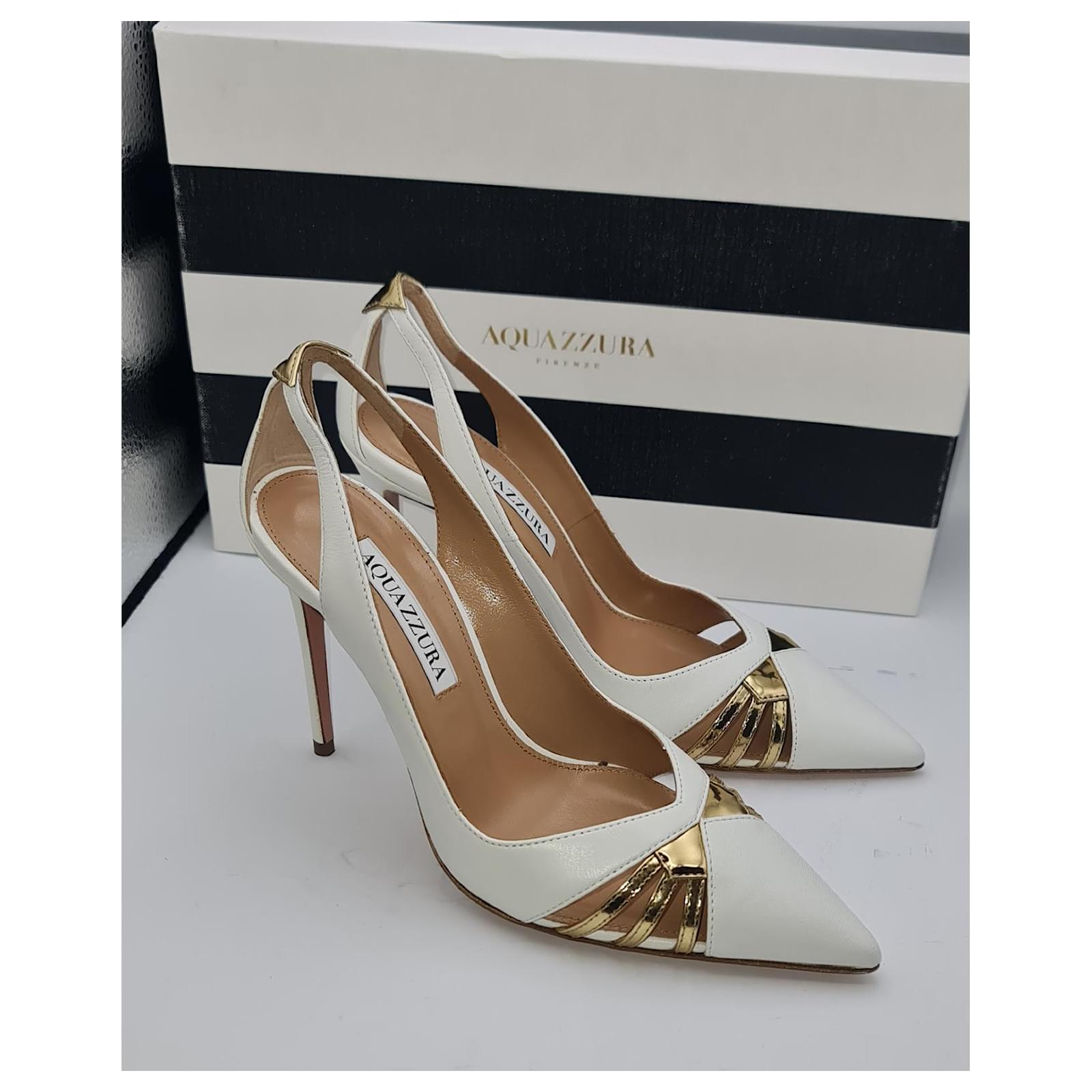 Aquazzura Cece pumps White Leather Joli Closet