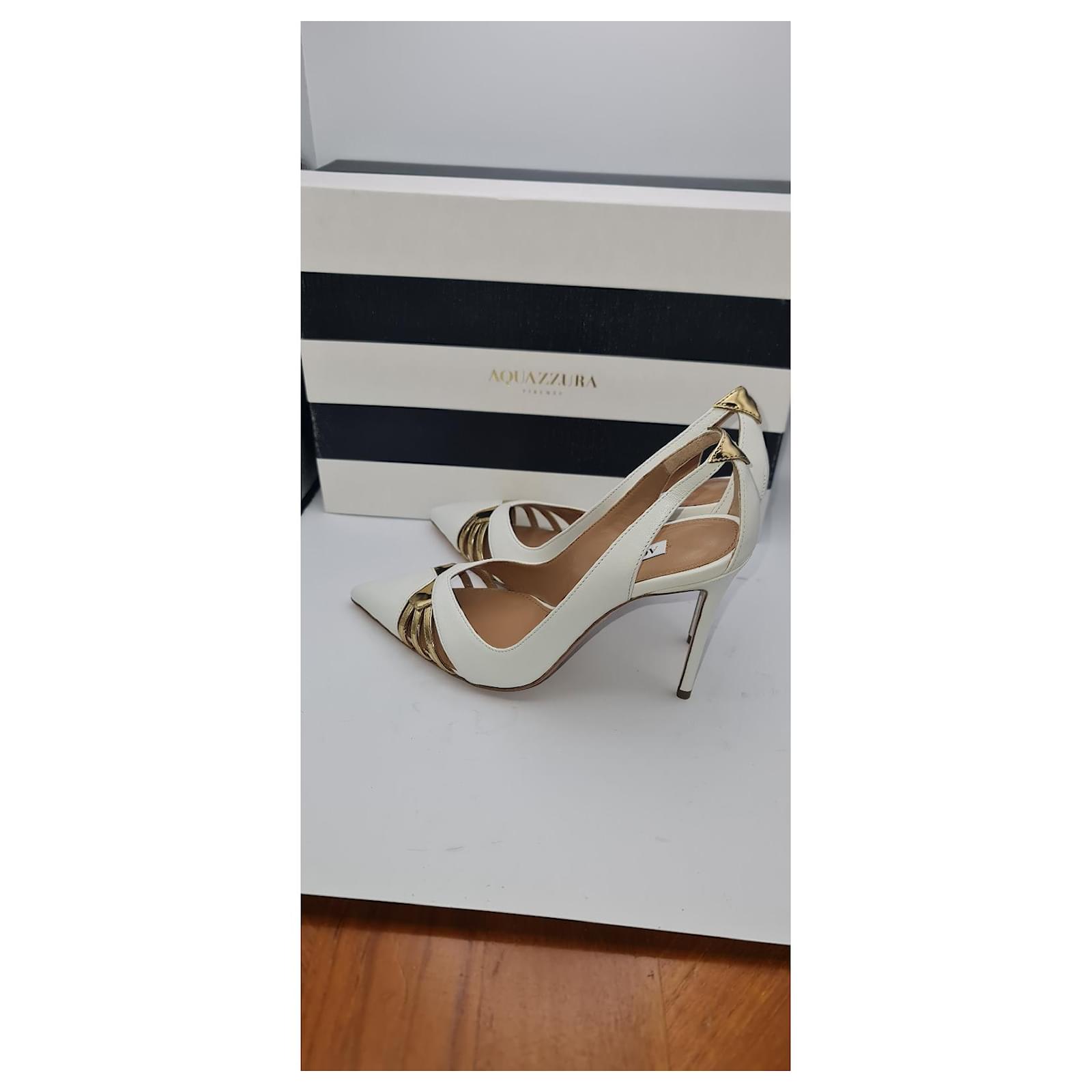 Aquazzura Cece pumps White Leather ref.852787 - Joli Closet