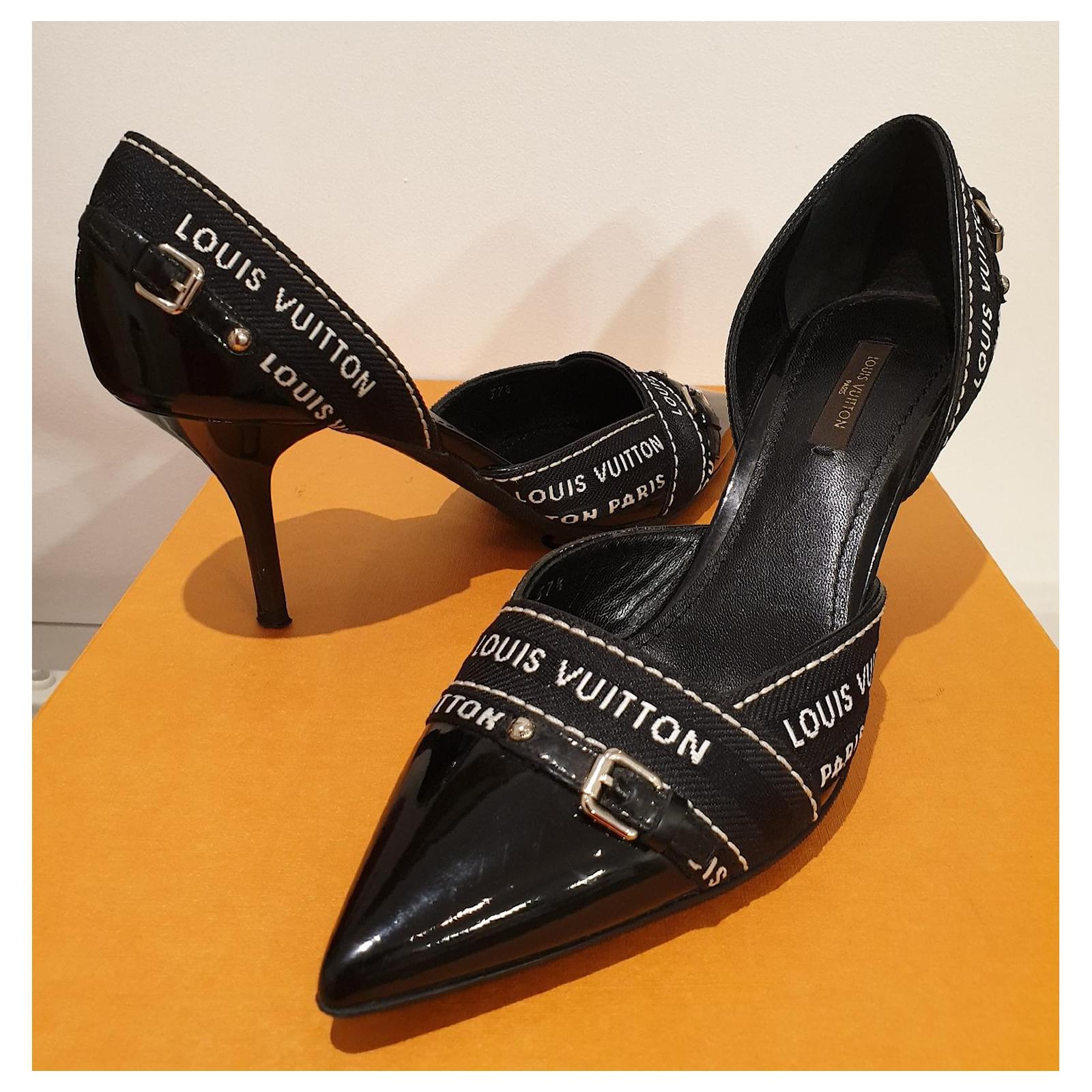 Louis Vuitton Black Patent Leather Logo Ankle Strap Flat Sandals Size 36  Louis Vuitton | The Luxury Closet