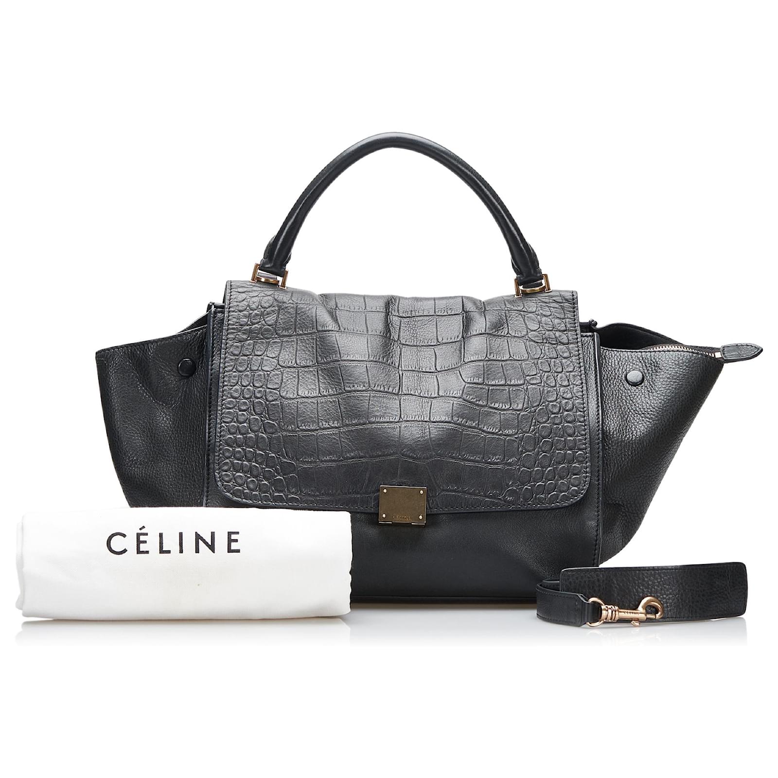 Céline Celine Black Trapeze Leather Pony-style calfskin ref
