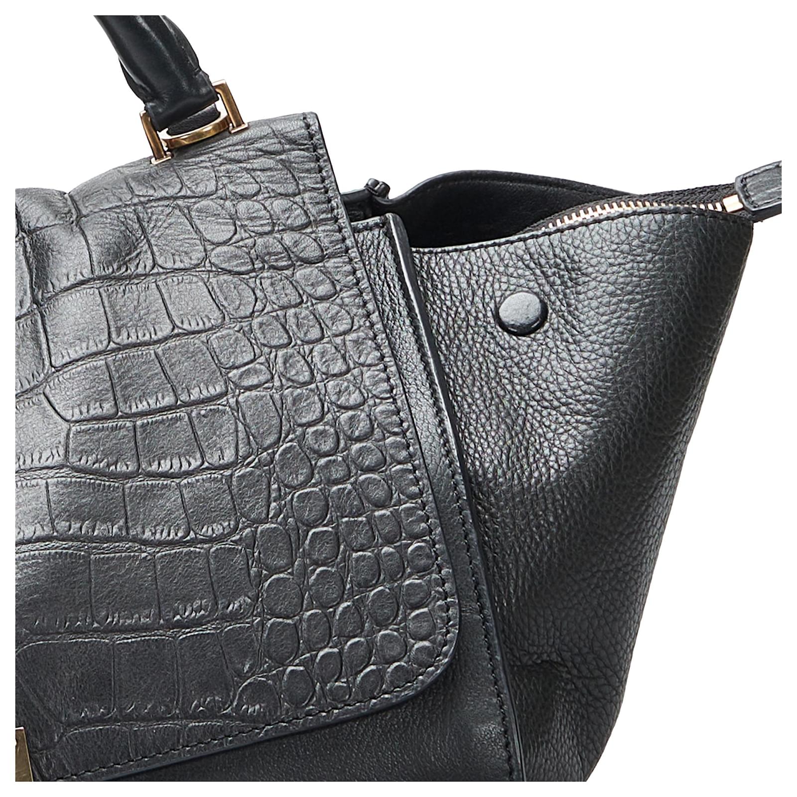 Céline Celine Black Trapeze Leather Pony-style calfskin ref
