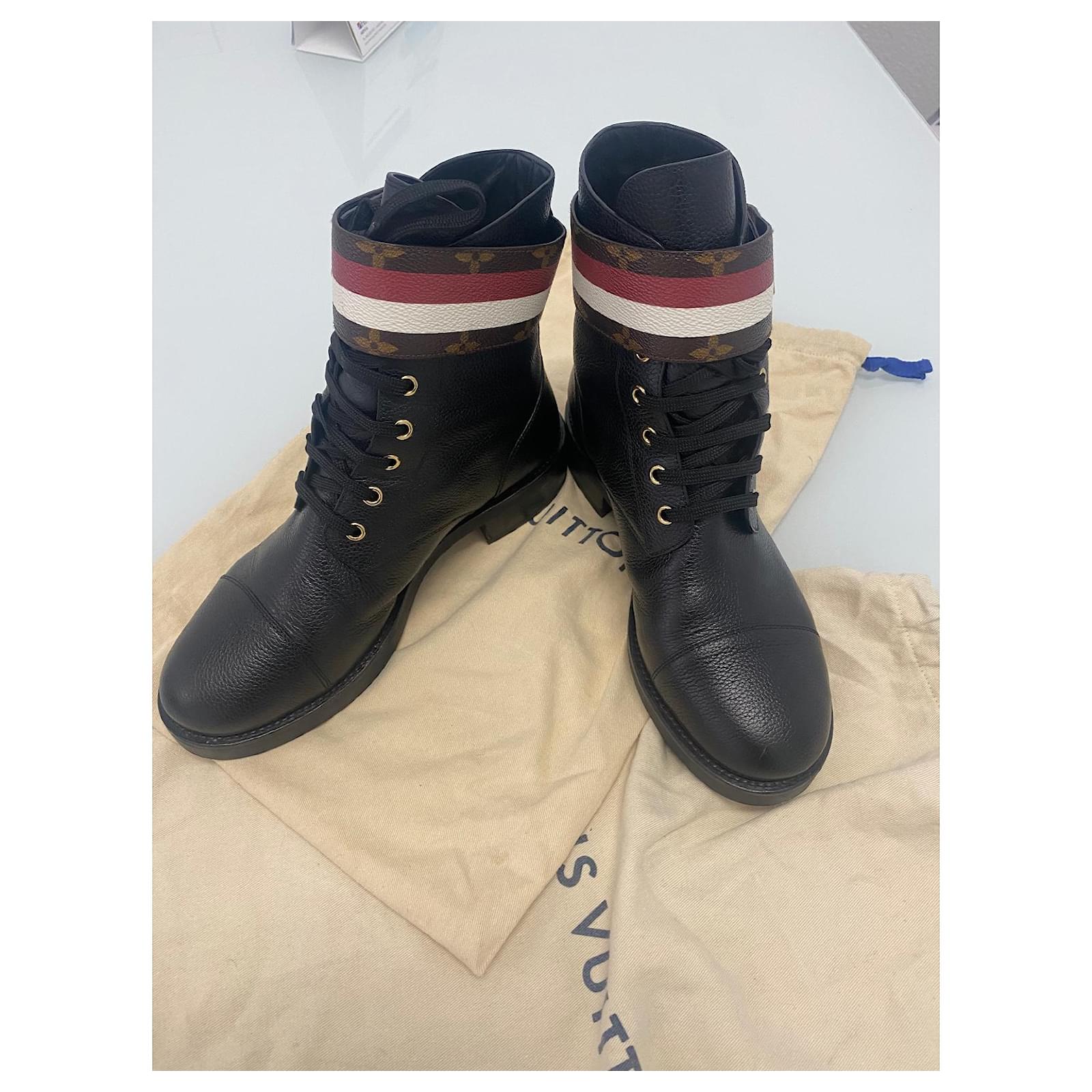 Louis Vuitton Ranger Flat Ankle Boots Black Leather ref.854078