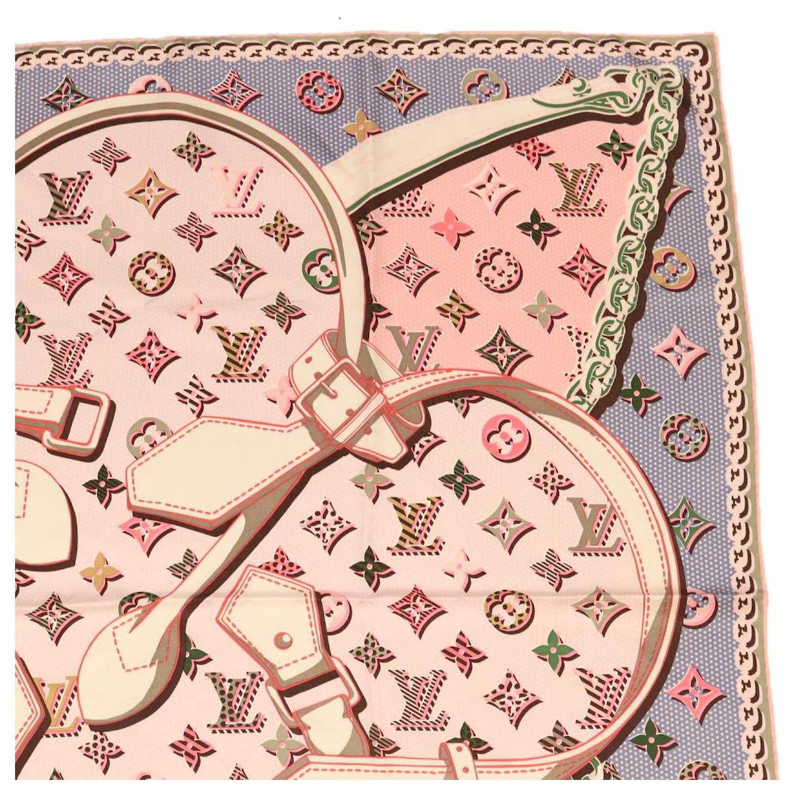 Louis Vuitton Boyfriend Pop Monogram Scarf Silk Rose Fluo Pink Lv