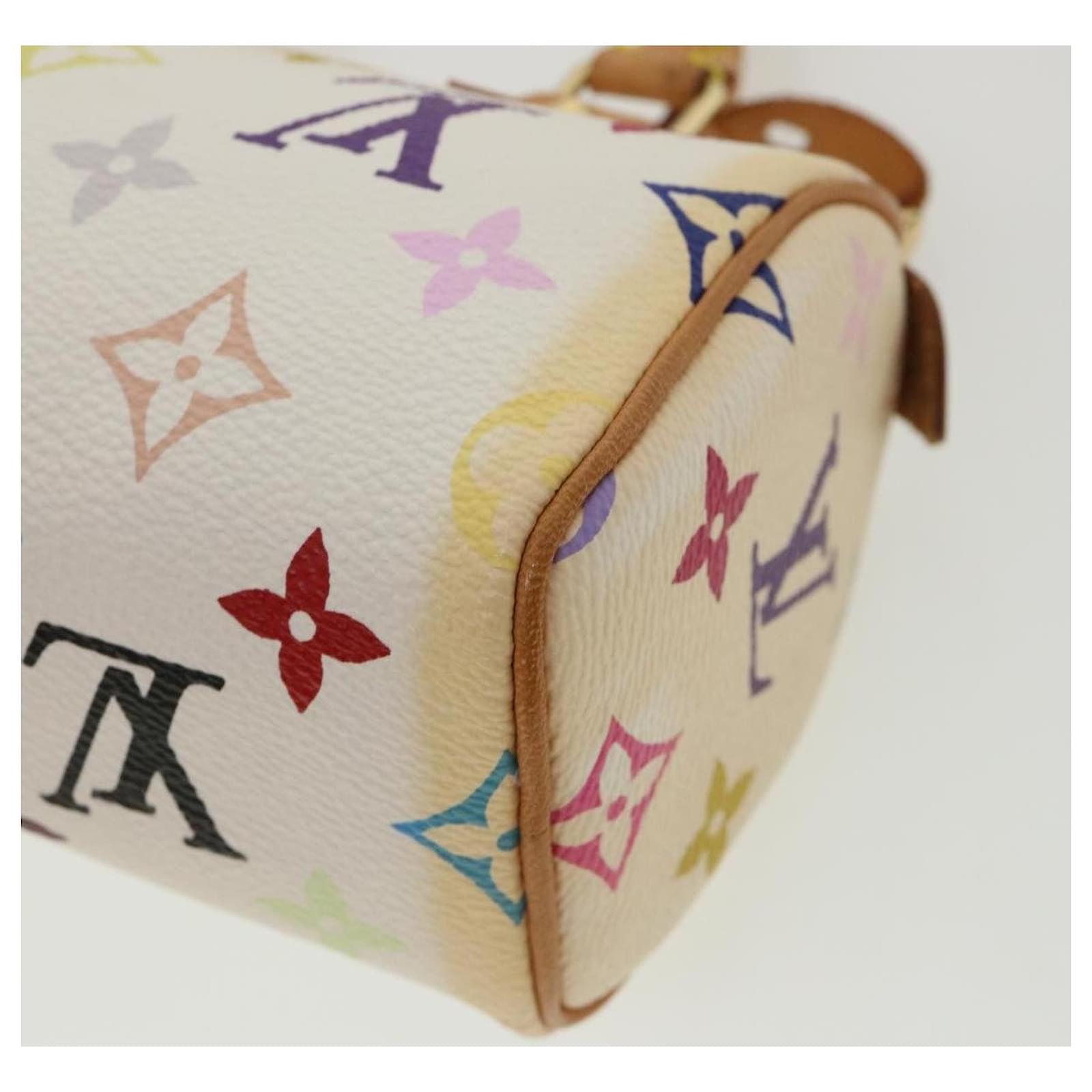 Louis Vuitton Monogram Multicolor Mini Speedy Hand Bag White M92645  Multiple colors Leather ref.854704 - Joli Closet