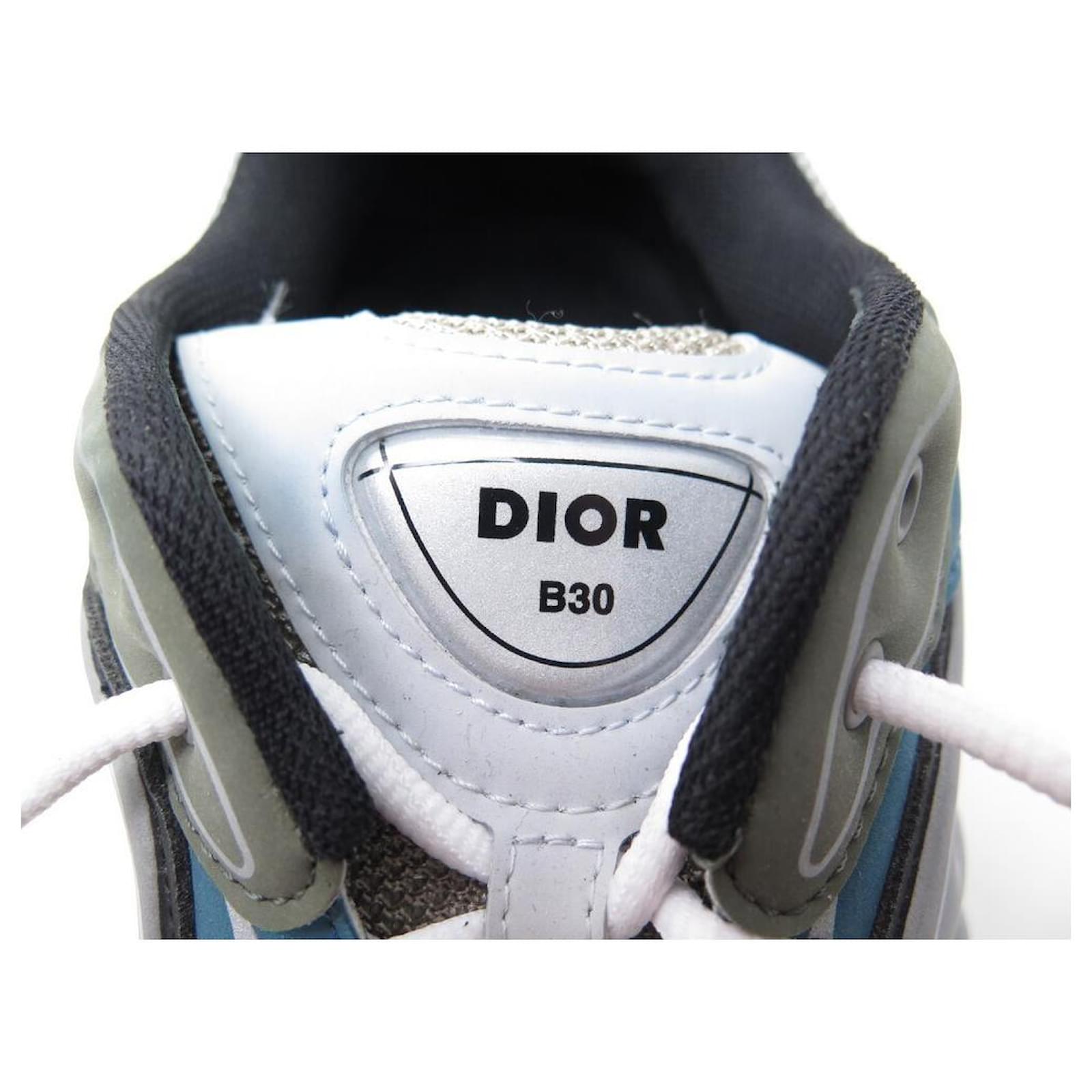 DIOR B SNEAKER SHOES30 42 3SN279Z IN GRAY AND BLUE FABRIC