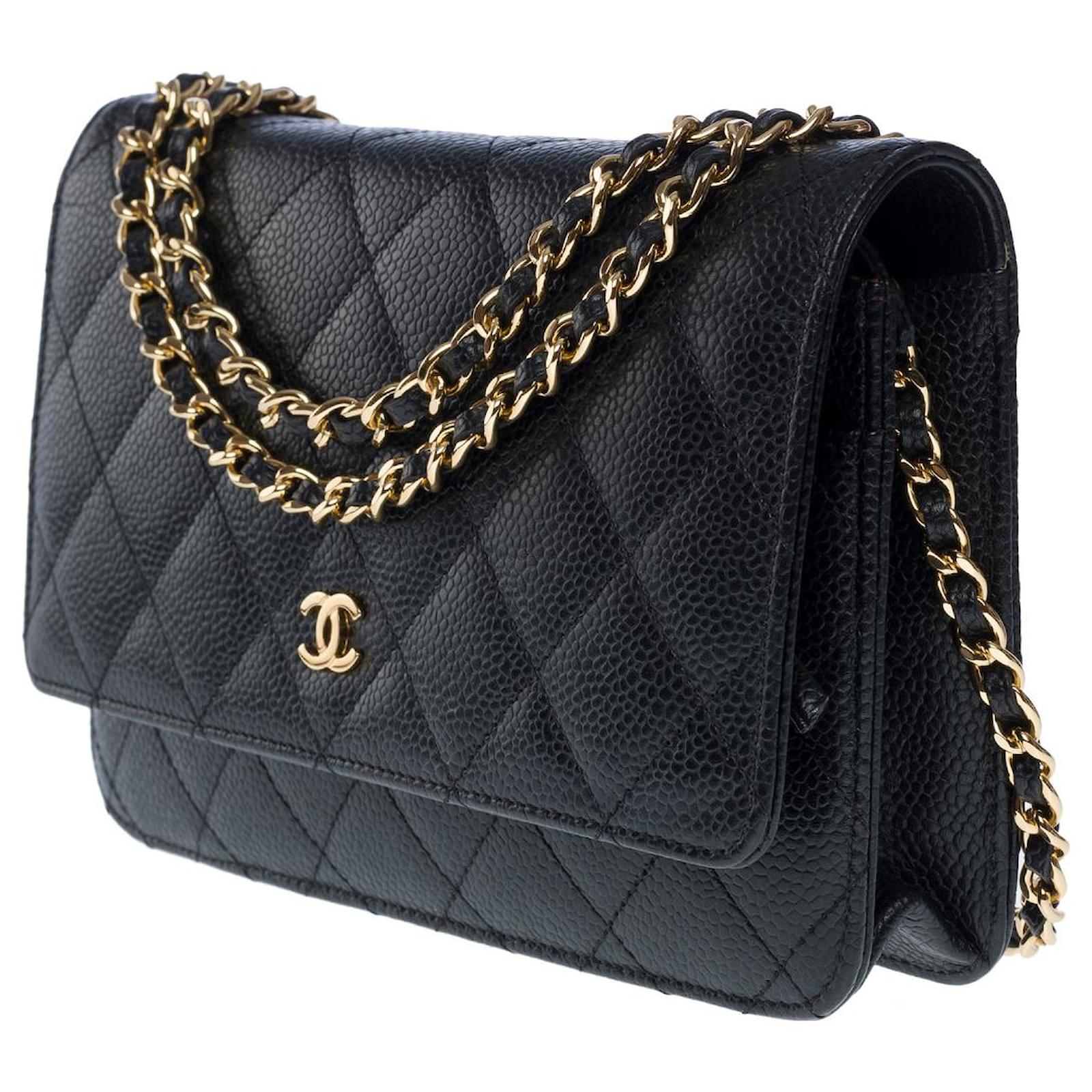 CHANEL Wallet on Chain Bags in Black Leather - 101054 ref.855414