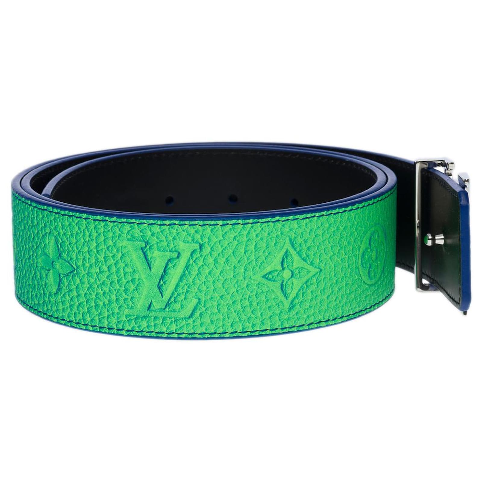 Belts Louis Vuitton Sold Out - Louis Vuitton Taurillon Illusion Blue and Green Belt -100700