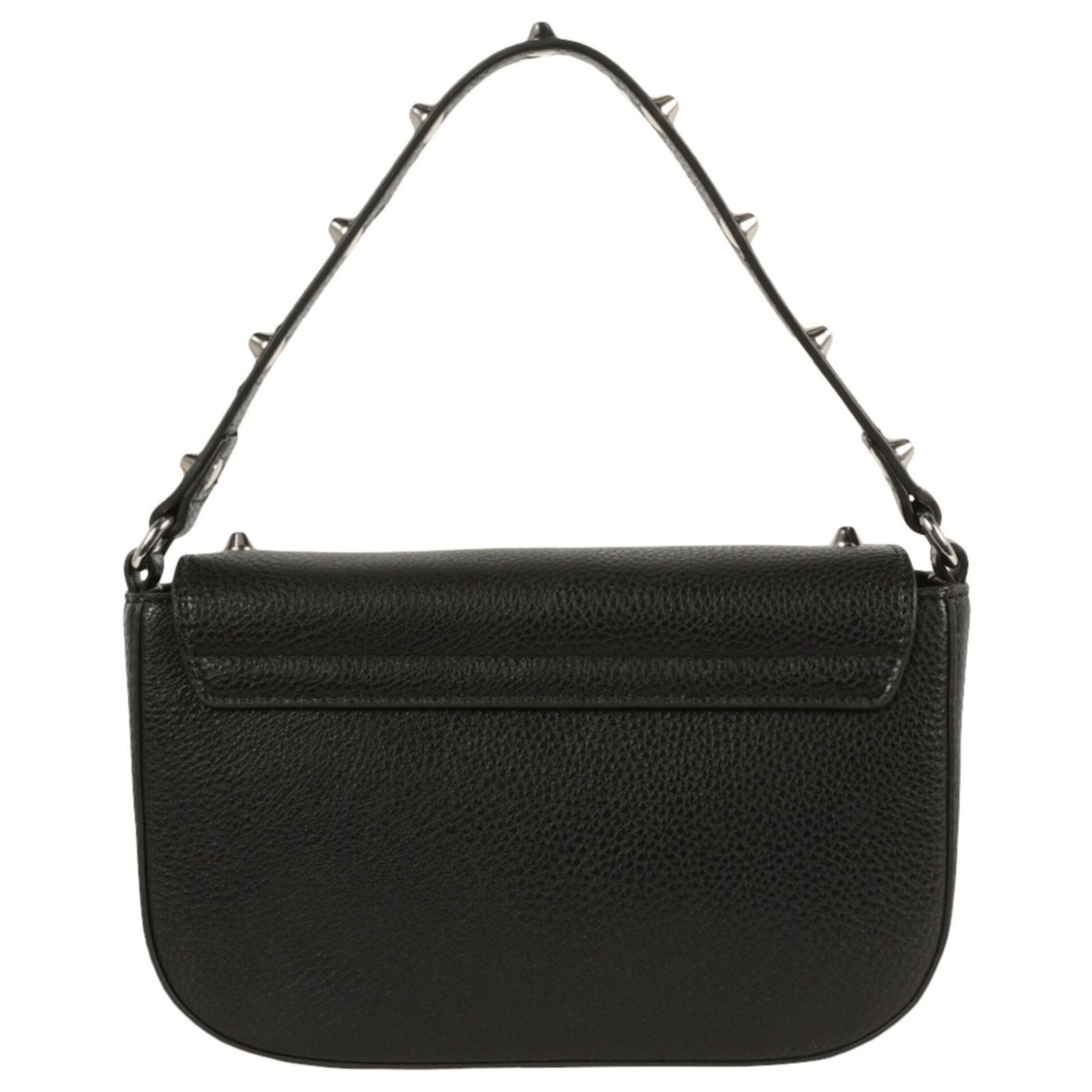 Sac Bandoulière Rond Noir à Clous Et Franges - Similicuir - Taille Moyenne