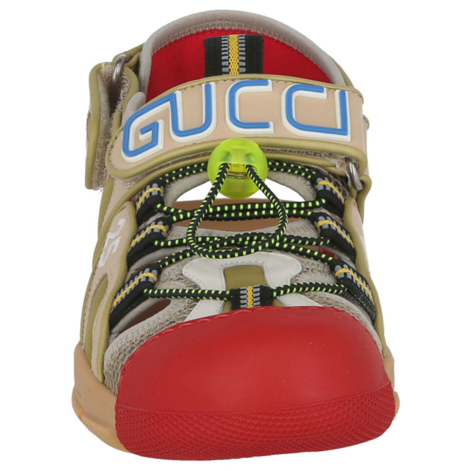 Gucci Tinsel Sport Red and Beige Men\'s Sandals GUCCI Mens Web Criss Cross Canvas Slides Sandals EU 39  main image 2