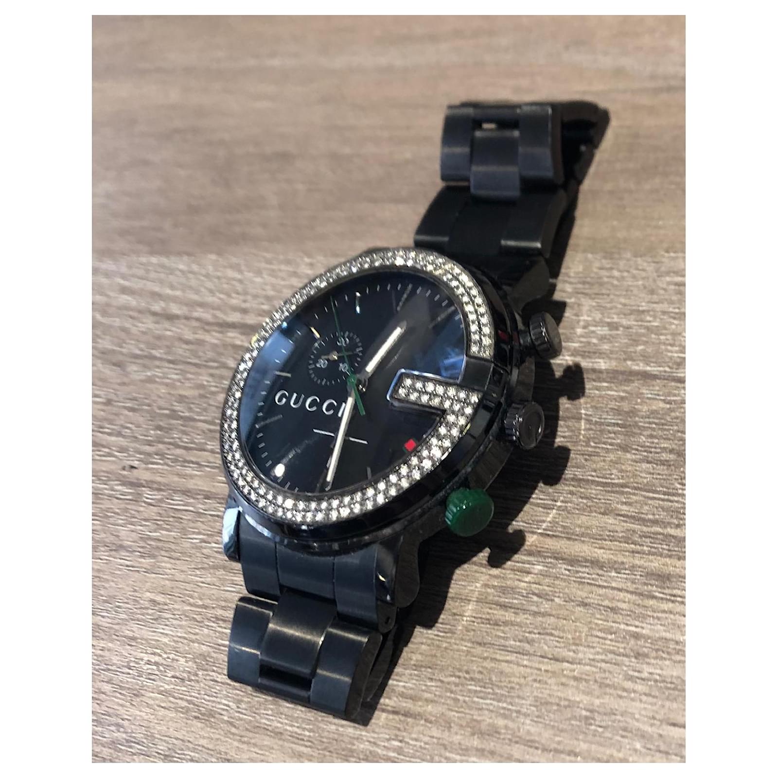 gucci 101M G Chrono Black Dial Quartz 44mm Watch For Men Black