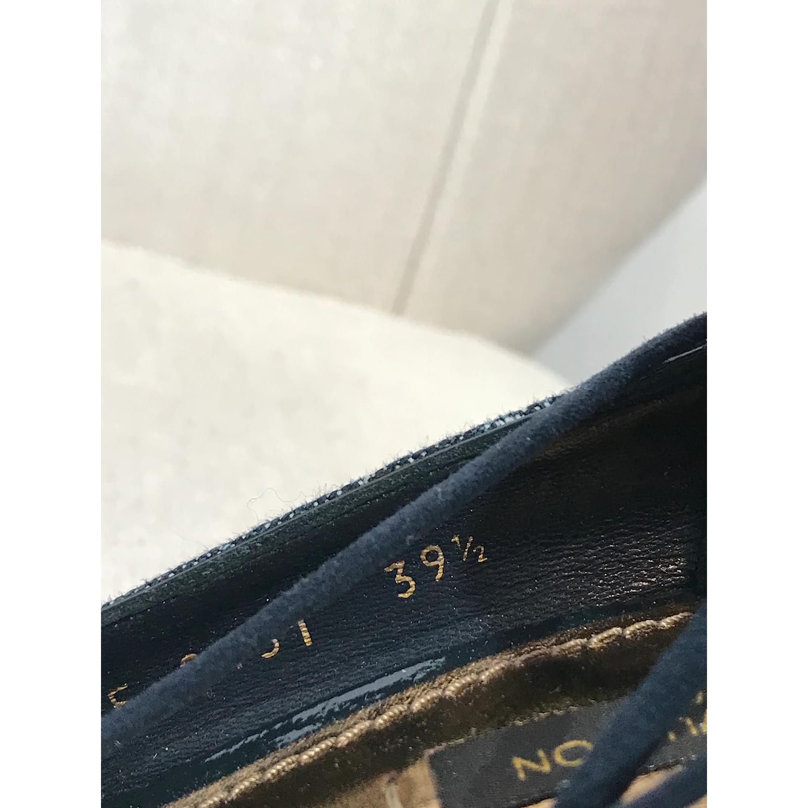 LOUIS VUITTON Heels T.eu 39.5 Leather Blue ref.859690 - Joli Closet