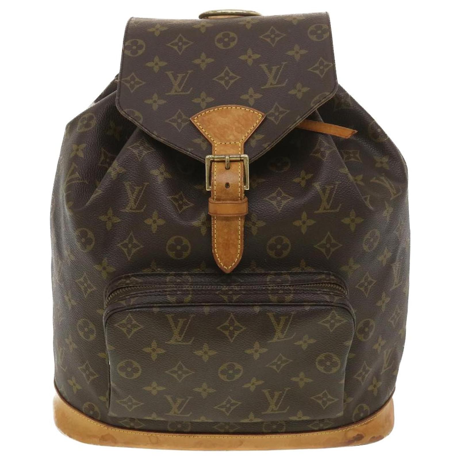 LOUIS VUITTON Montsouris GM Monogram Canvas Backpack Bag Brown-US