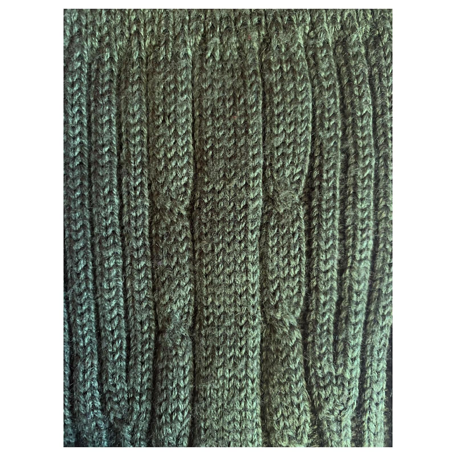 Cambon Chanel thigh-high socks Green Wool ref.861630 - Joli Closet