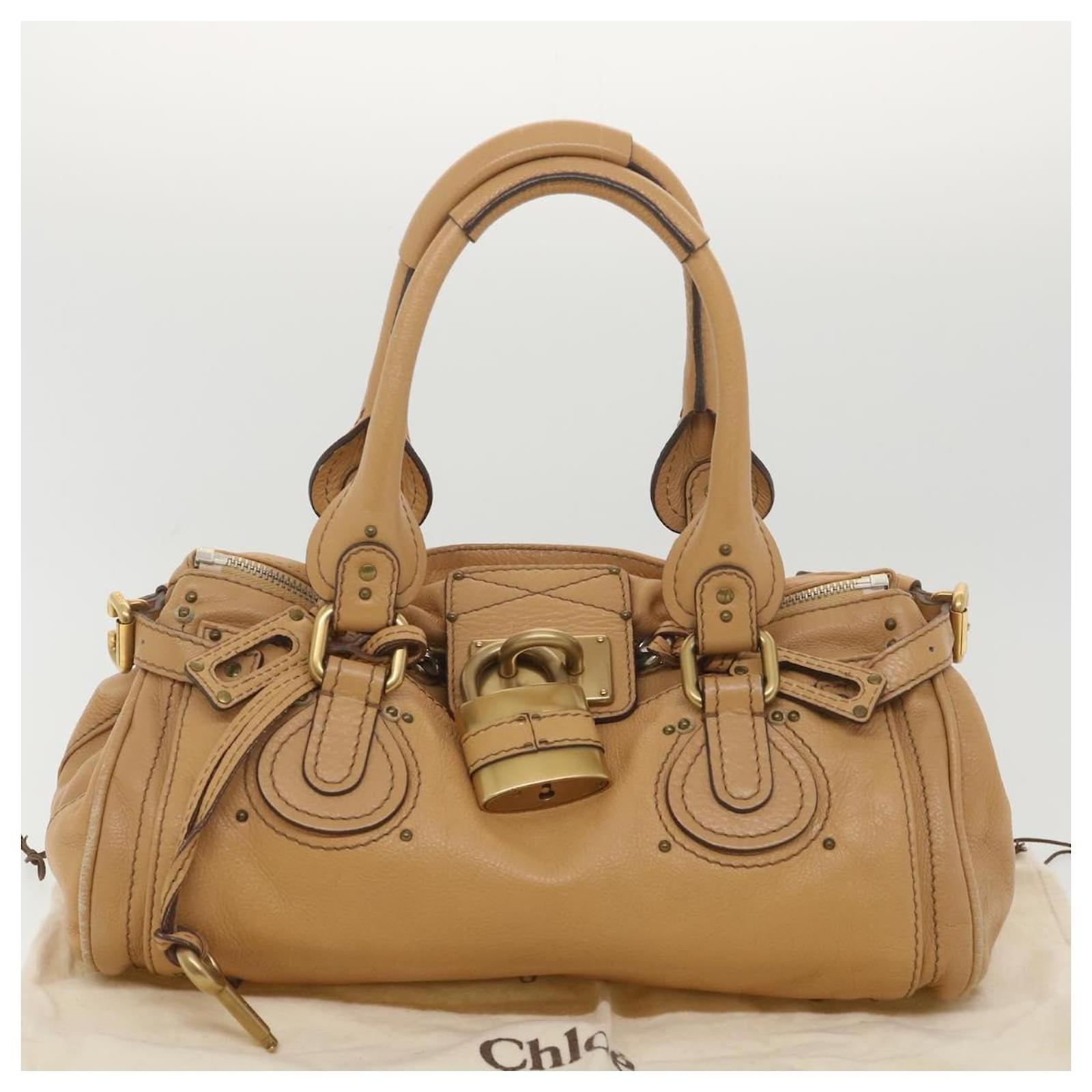 バッグ Chloe Paddington Hand Bag beige Chloé Chloe Paddington Hand Bag Leather Beige Auth 38715 ref