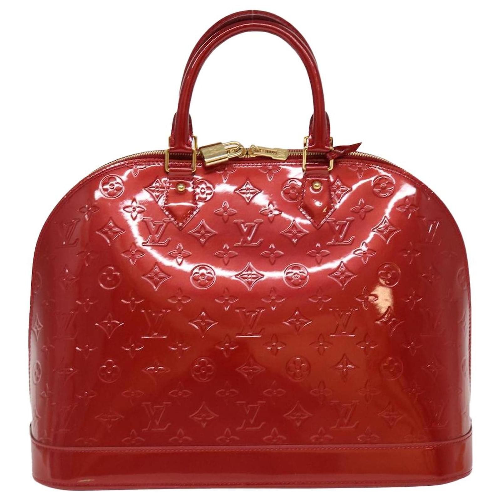 LOUIS VUITTON Handbag M93596 Alma GM Monogram Vernis Red Red Women