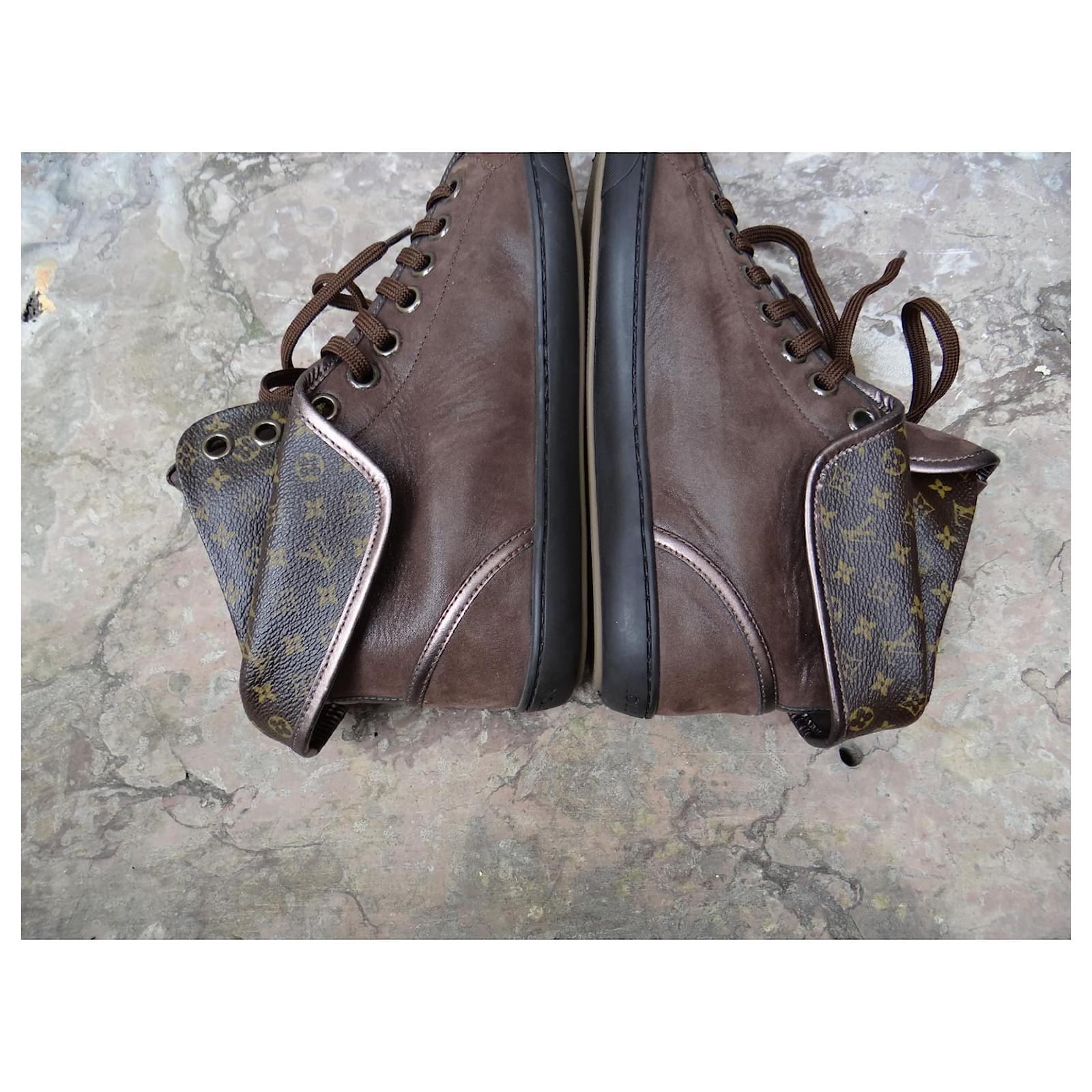 Louis Vuitton Brown Monogram Canvas And Leather Brea Sneaker Boots Size  37.5 Louis Vuitton