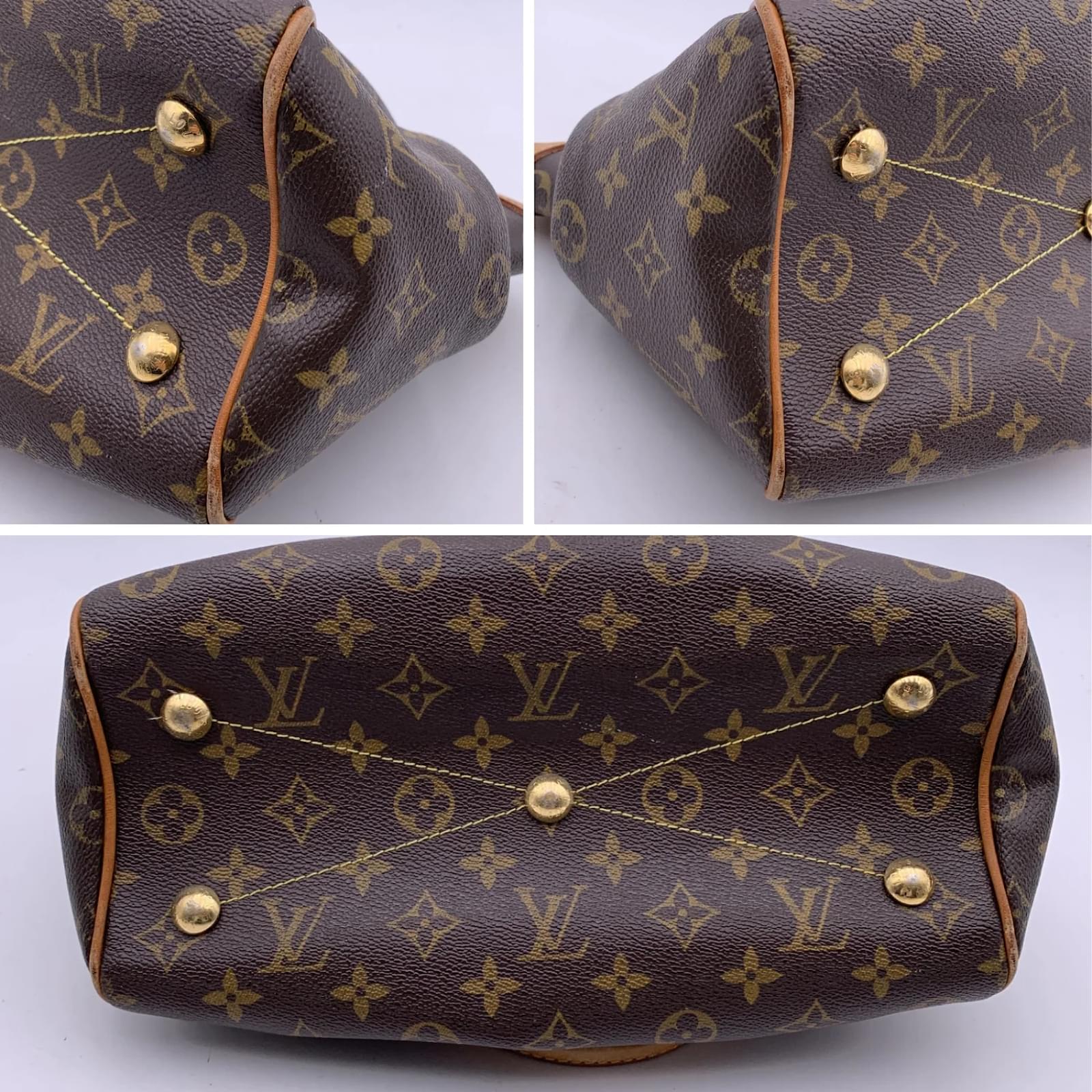 Louis Vuitton Tivoli PM Monogram Canvas Satchel Bag Brown