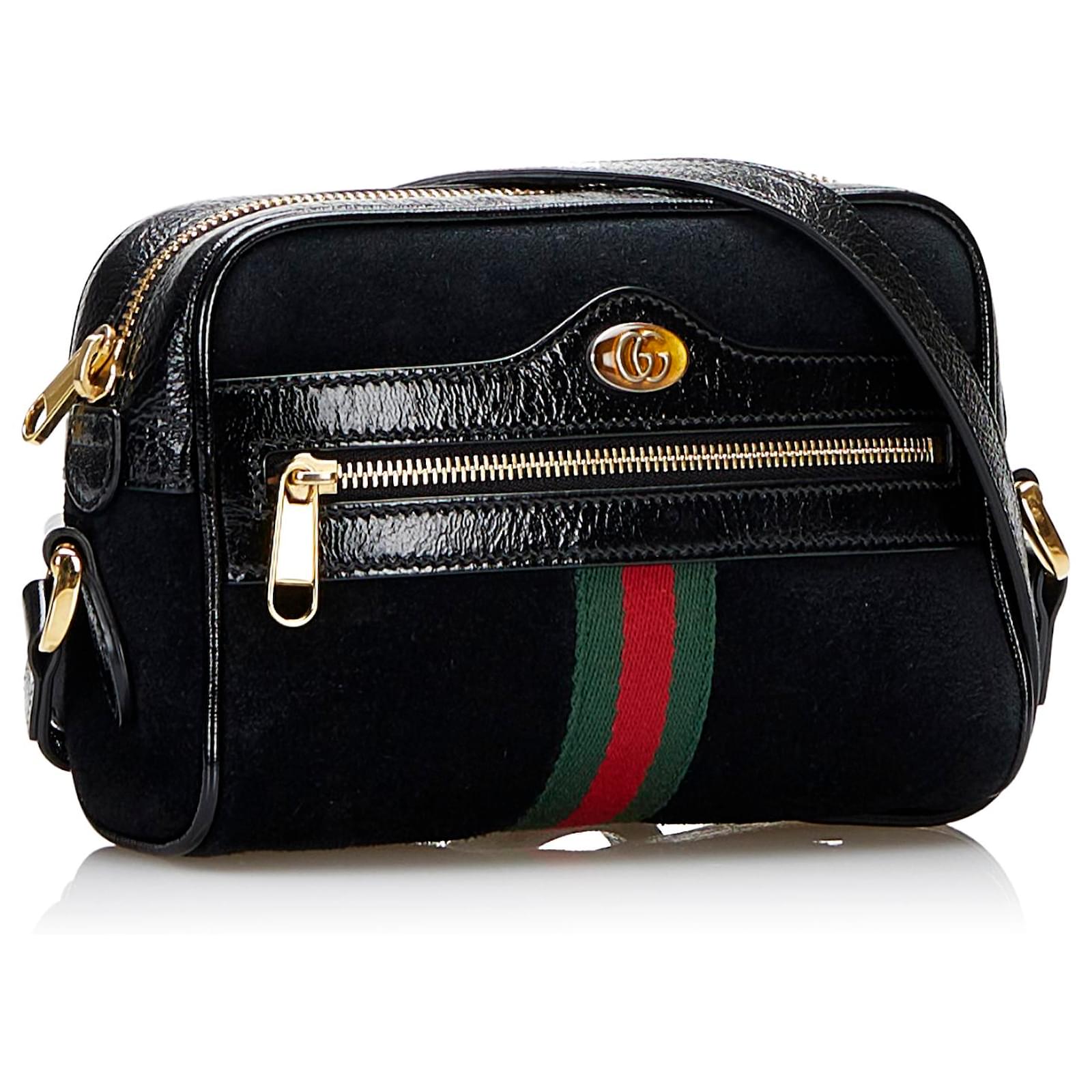 Gucci Black Ophidia Suede Crossbody Bag Leather ref.863328 Joli Closet