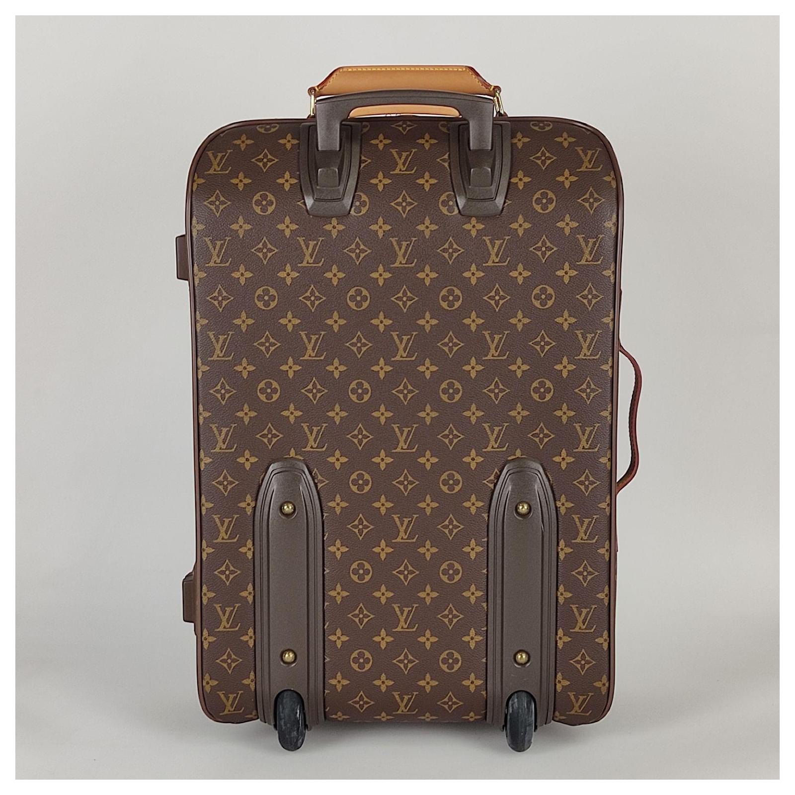 Louis Vuitton Trolley Suitcase Pegase 55 Monogram Brown Cloth Ref863444 Joli Closet 