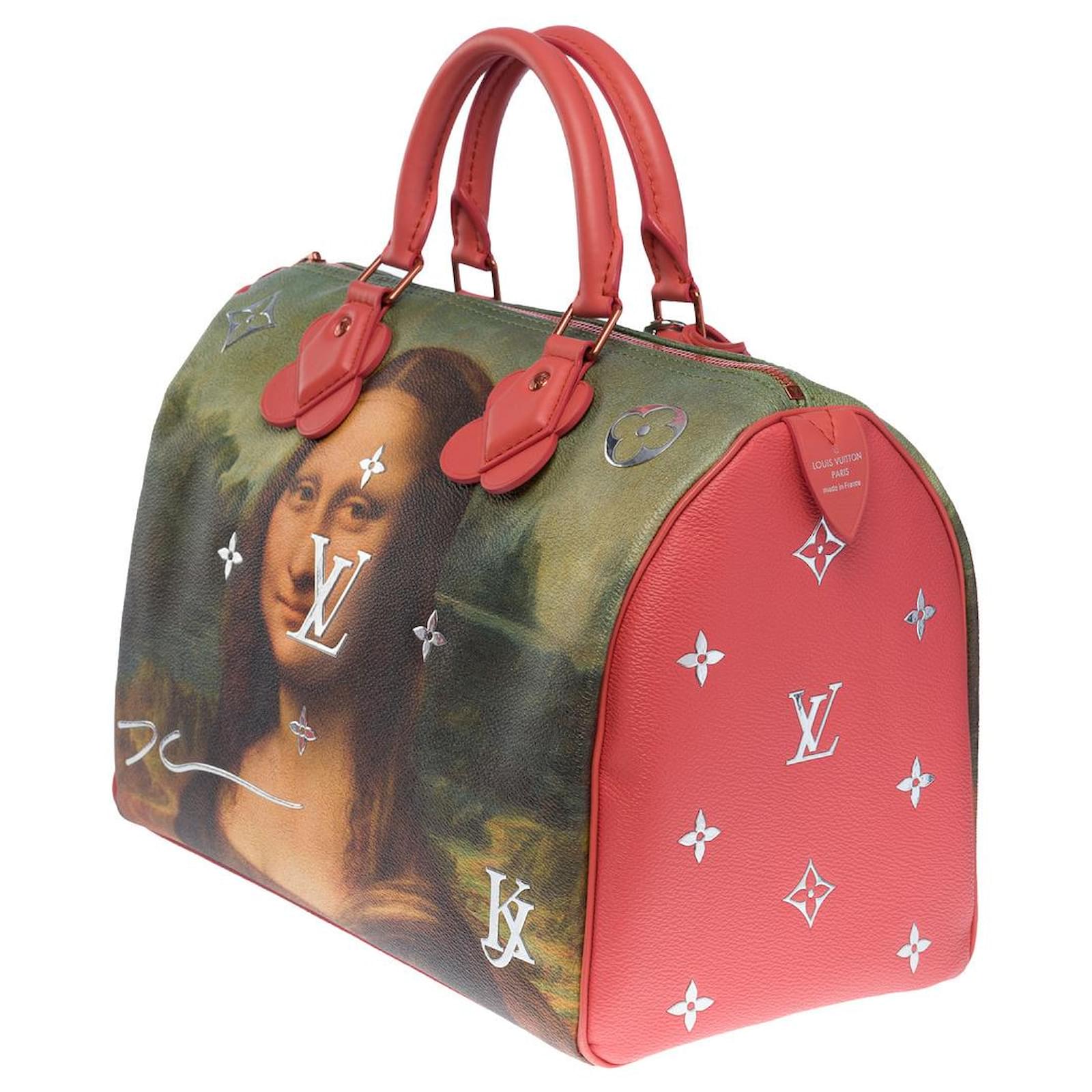 LOUIS VUITTON x Jeff Koons Speedy 30 DaVinci Mona Lisa Canvas Leather  Limited