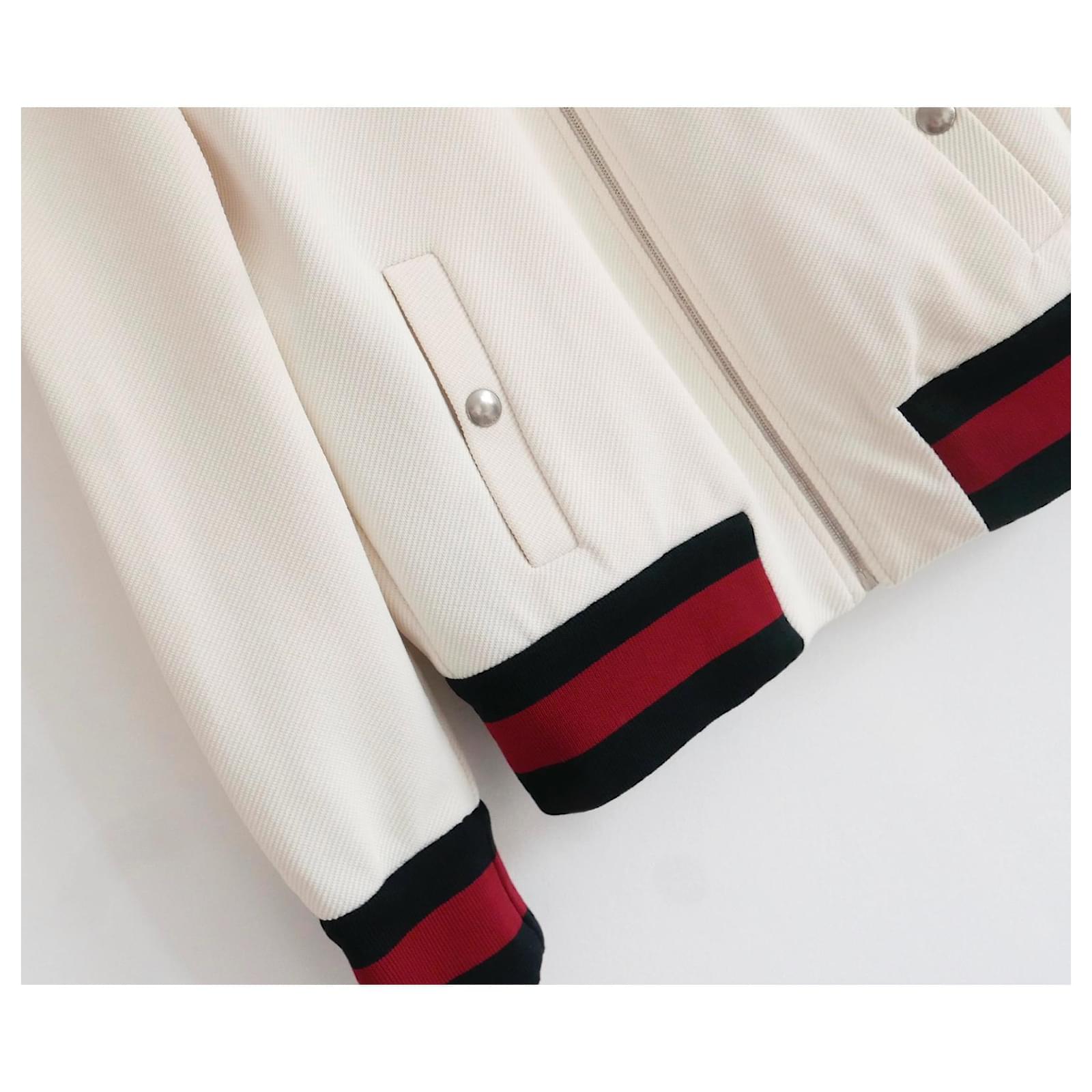 Gucci Twill Bomber Jacket in White