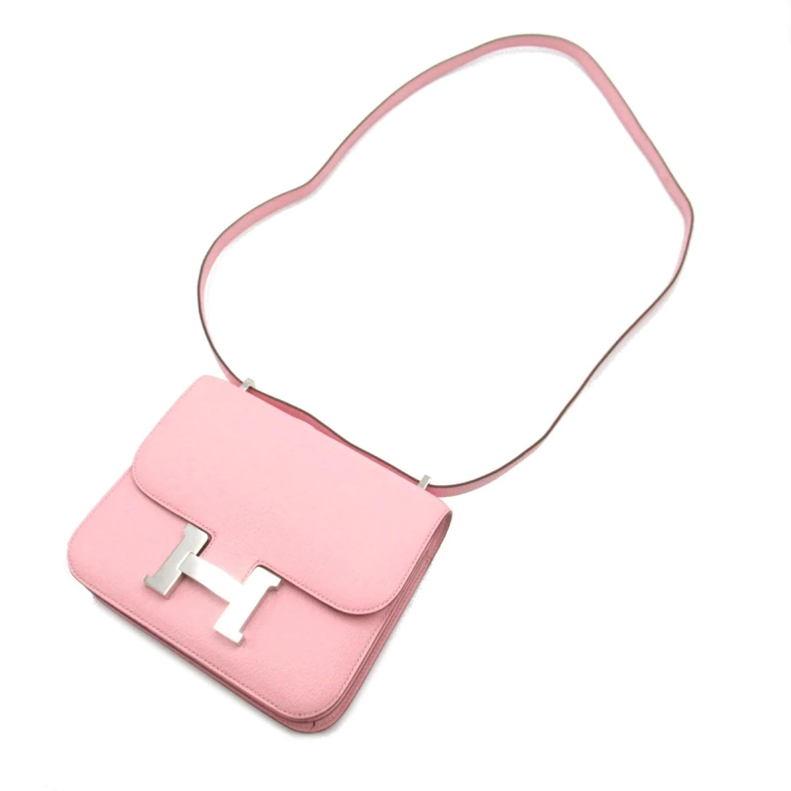 Hermès Rose Sakura Chevre Mini Constance 18 Pink Leather Pony-style  calfskin ref.864853 - Joli Closet