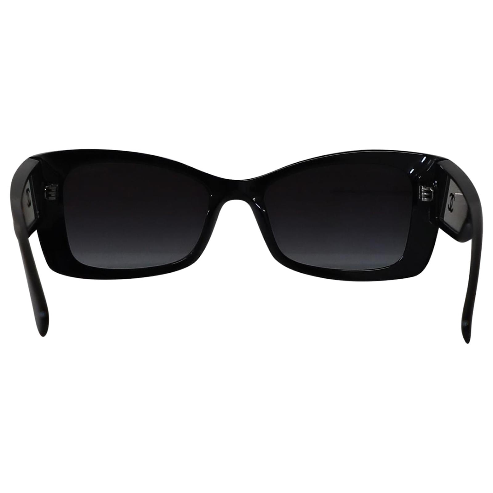 Chanel - Rectangle Sunglasses - Black Gray - Chanel Eyewear - Avvenice