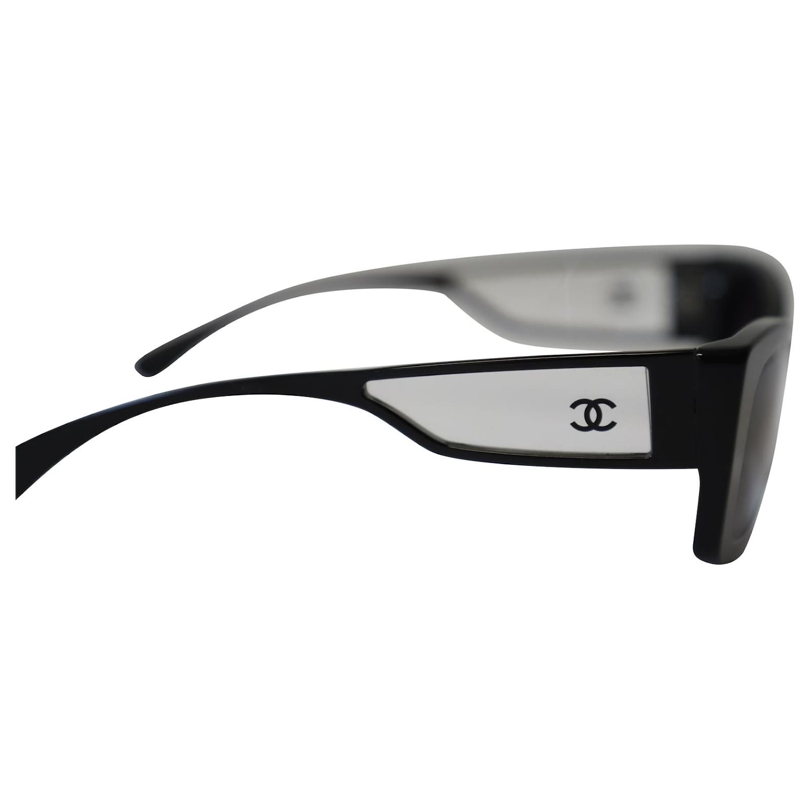 CHANEL Acetate CC Rectangle Sunglasses 5430-A Black 1232100