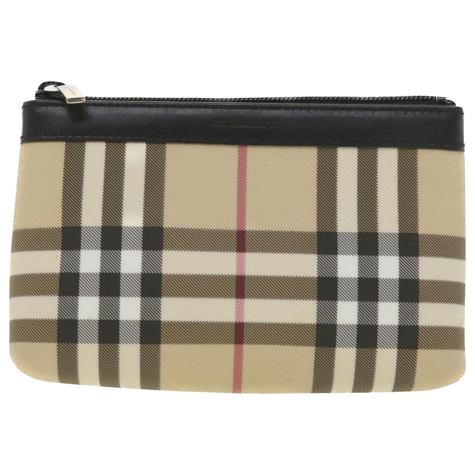 Burberry Metallic/Beige Nova Check PVC and Patent Leather French