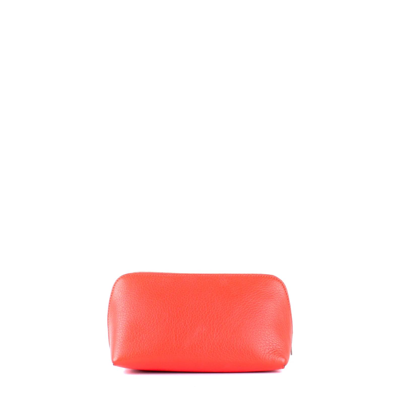 Celine Womens Zip Top Mini Logo Bi Color Clutch Handbag Red Brown Leat -  Shop Linda's Stuff