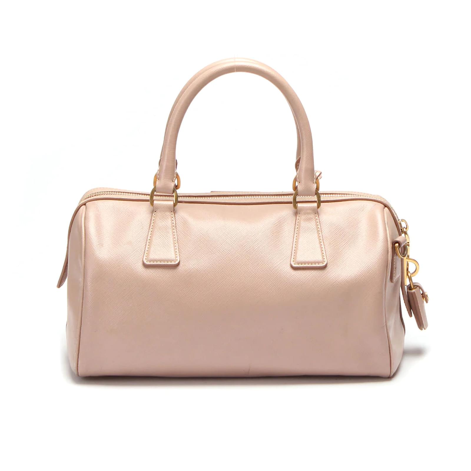 Prada Saffiano Lux Boston Bag Pink Cloth ref.868319 - Joli Closet
