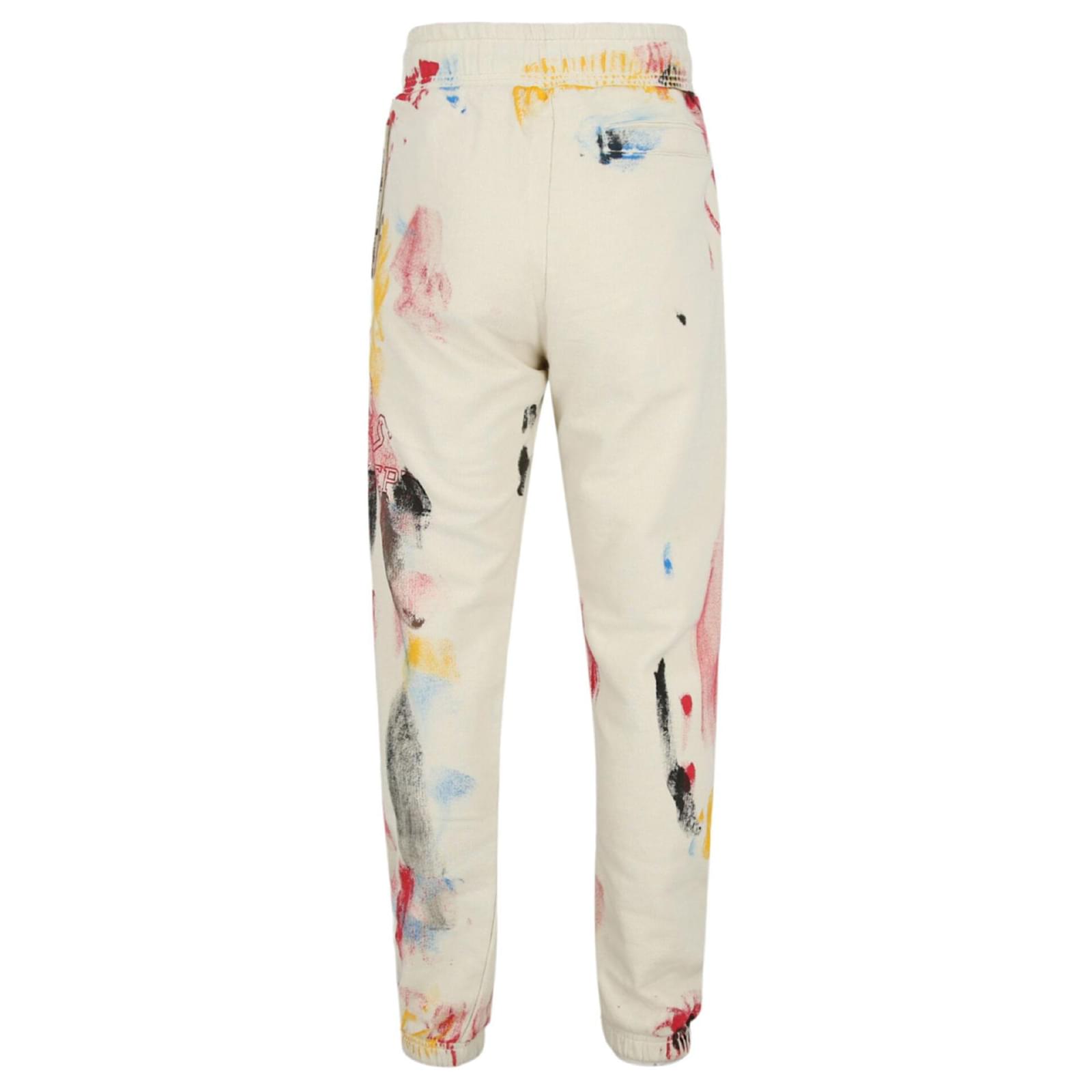 Calça de moletom universitária estampada Palm Angels Bege Algodão