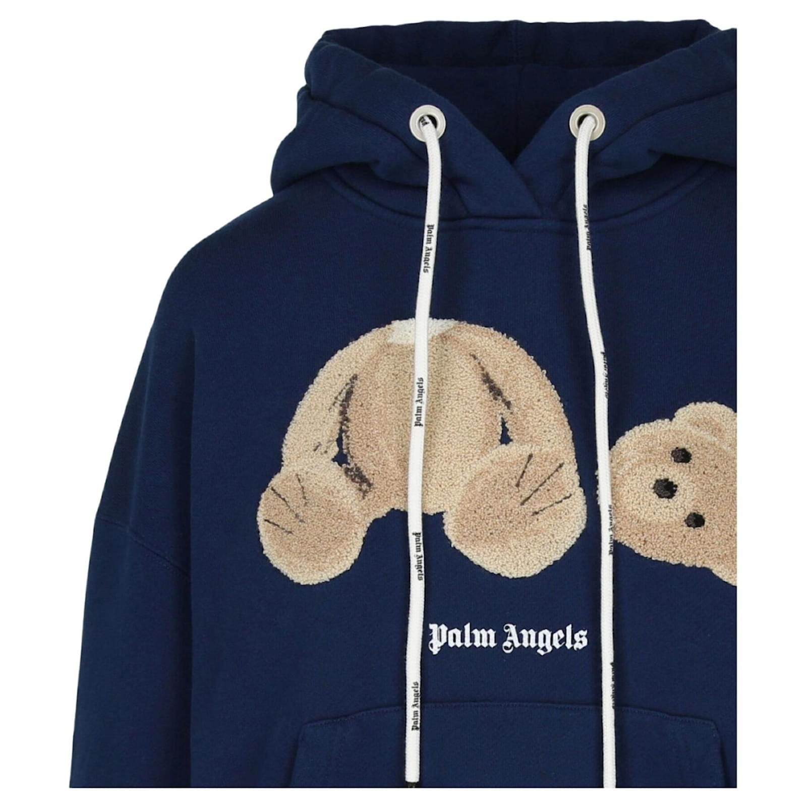 Palm Angels Bear Hoodie Blue Cotton ref.868863 - Joli Closet