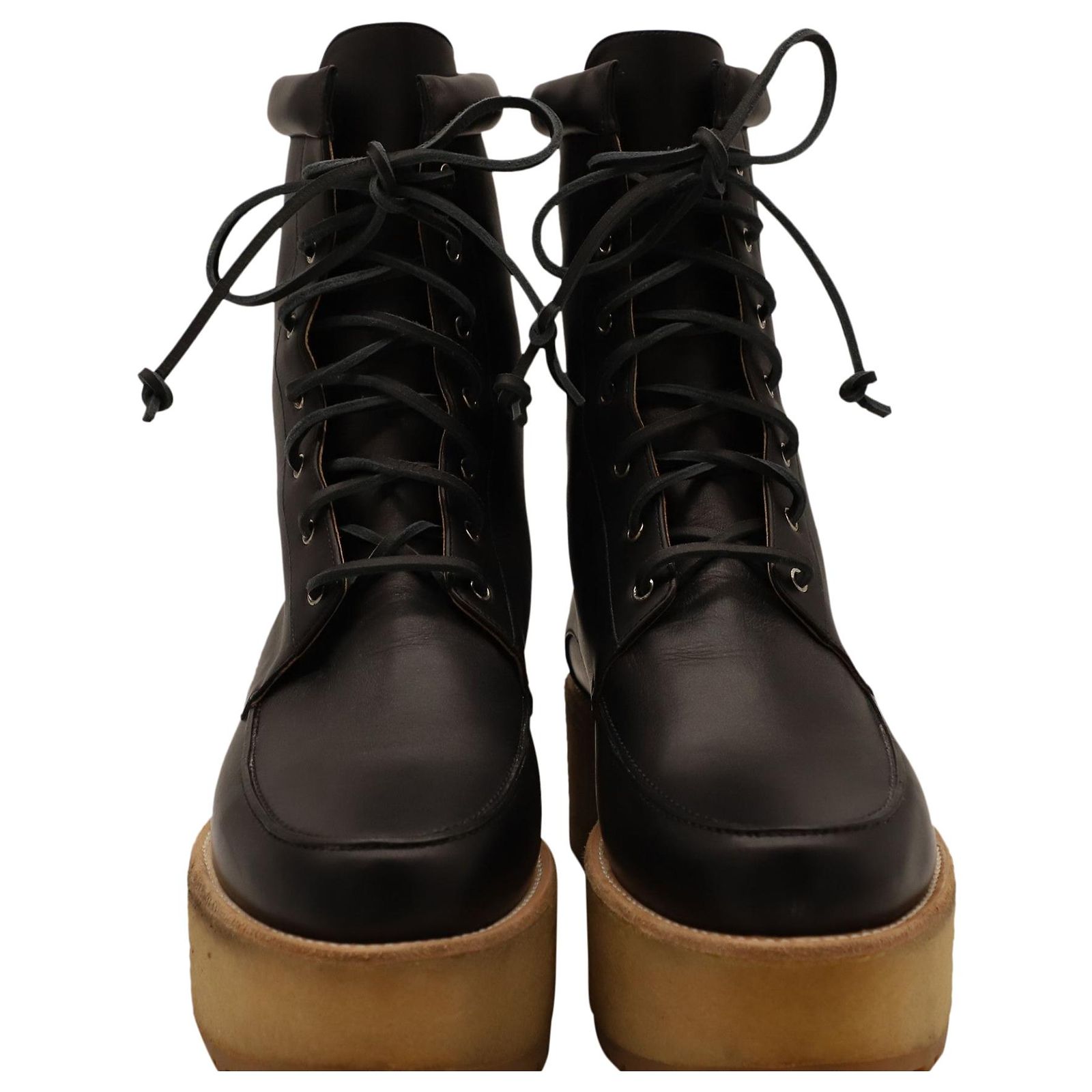 Jupe Longue En Cuir Noir Gabriela Hearst 'Mary' Taille S - Lacets, Occasion Avec Imperfections