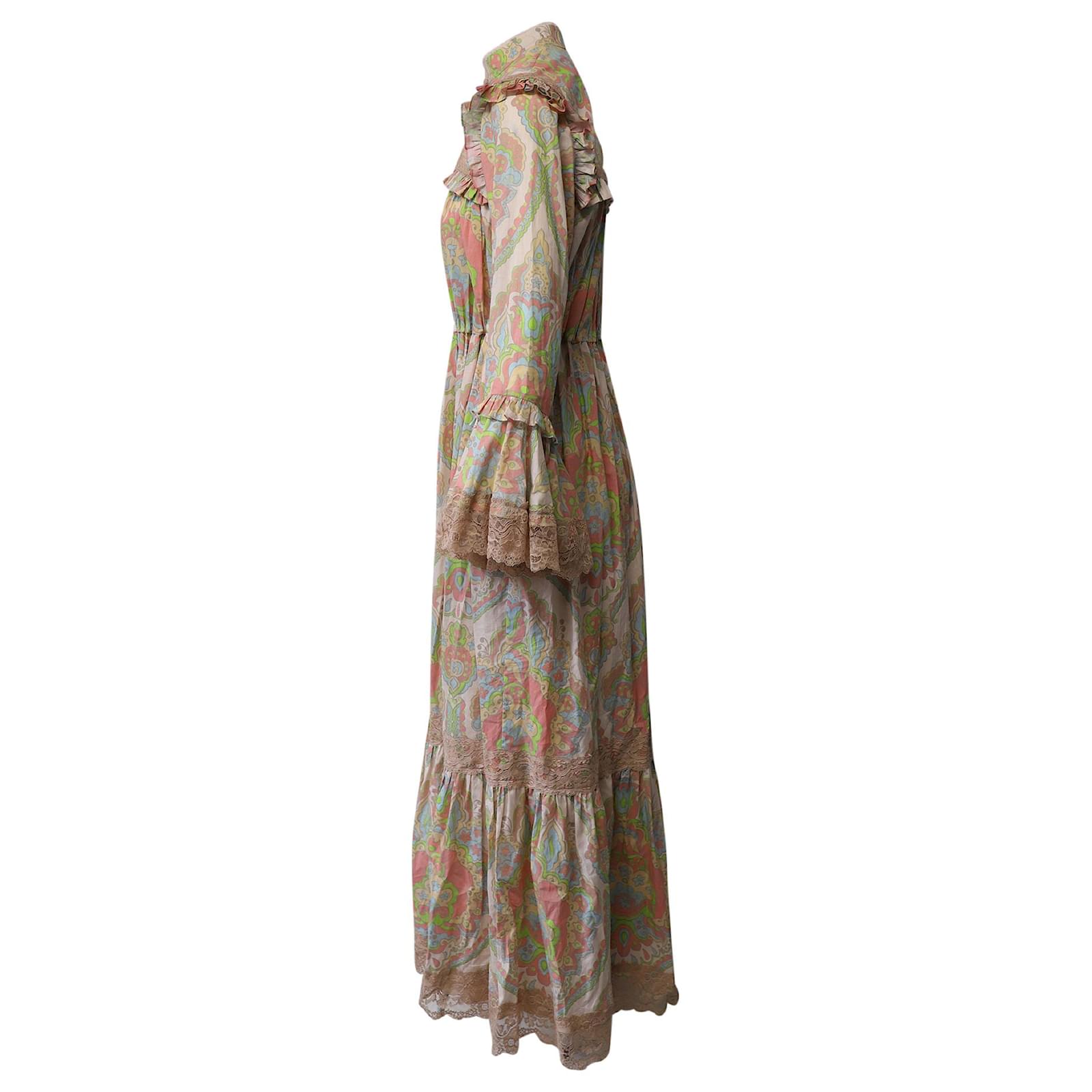 Gucci Floral Print Ruffle Maxi Dress in Multicolor Cotton (Sold) - Joli  Closet