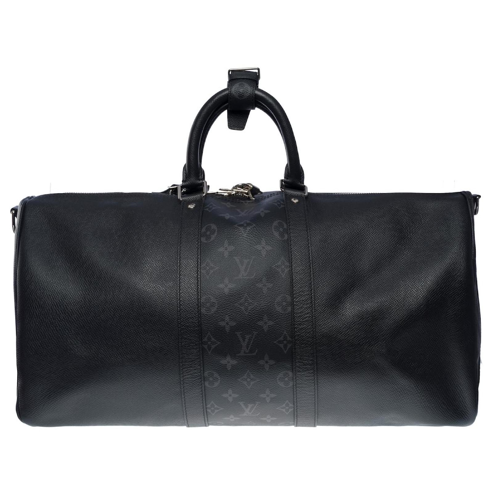 Misc Louis Vuitton Keepall Travel Bag 50 Taïgarama in Black Leather and canvas-101147