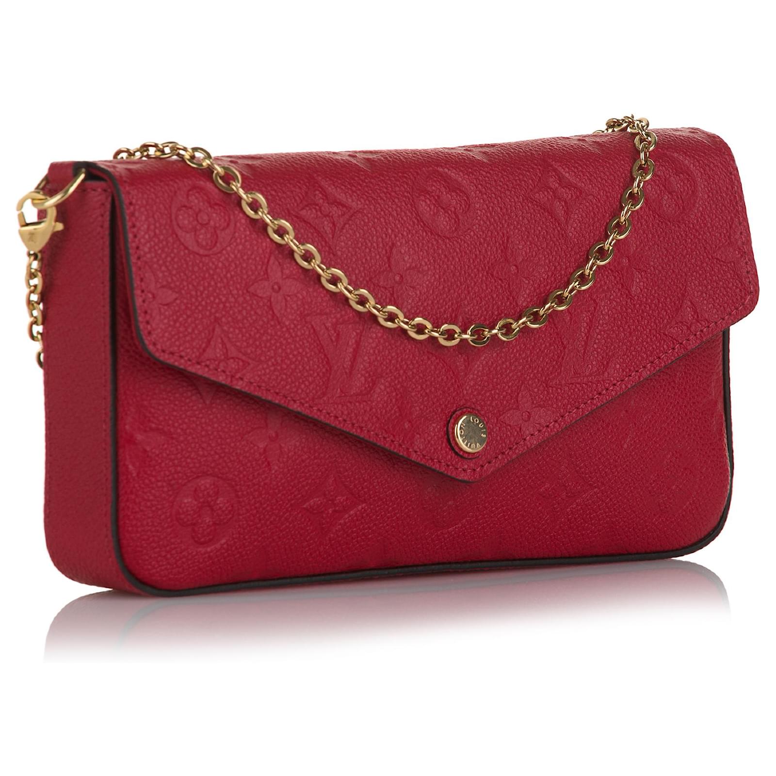 Louis Vuitton Red Monogram Empreinte Pochette Felicie Leather ref.869887 -  Joli Closet