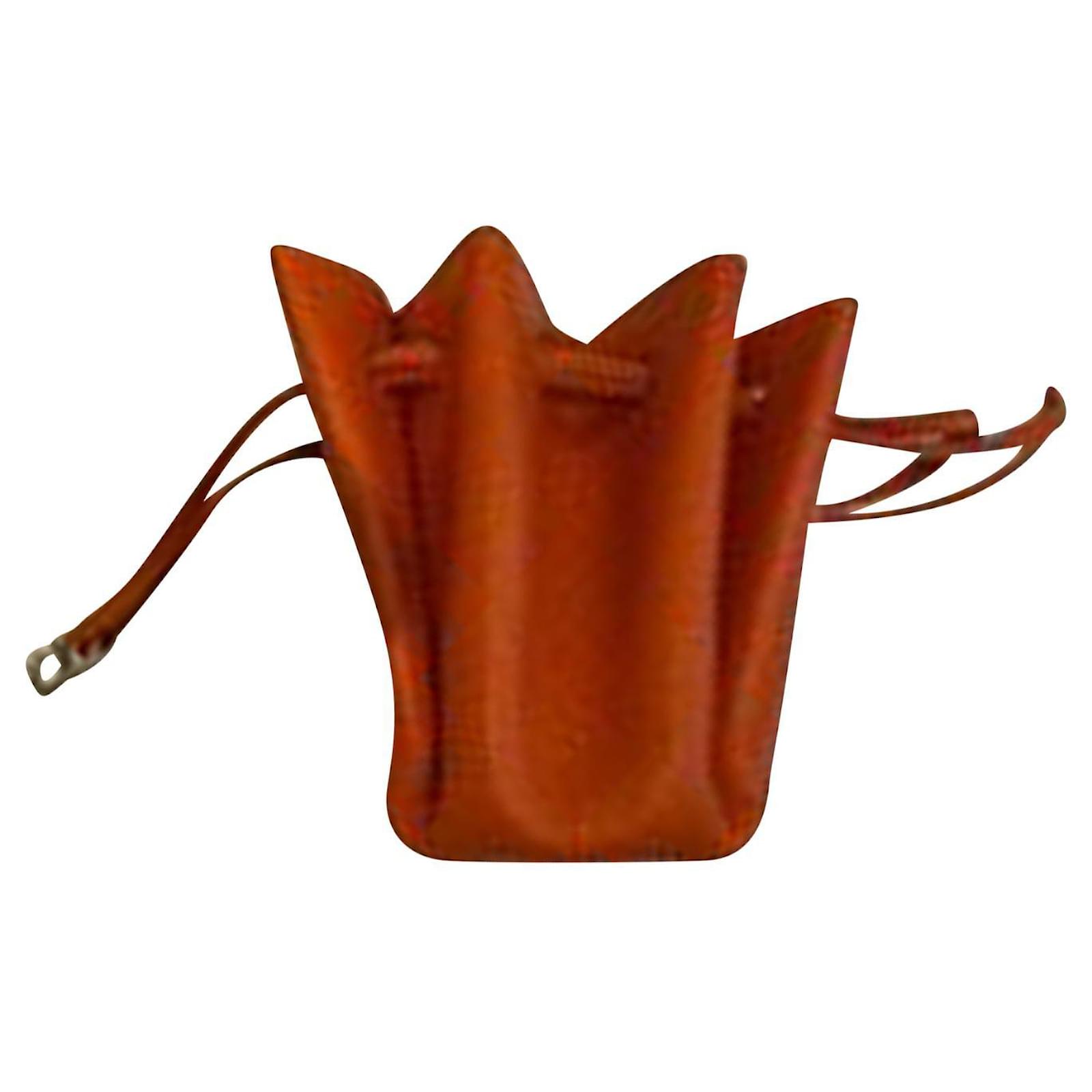 Hermès Hermes Vespa Mini Drawstring Pouch in Orange Leather ref.870536 -  Joli Closet
