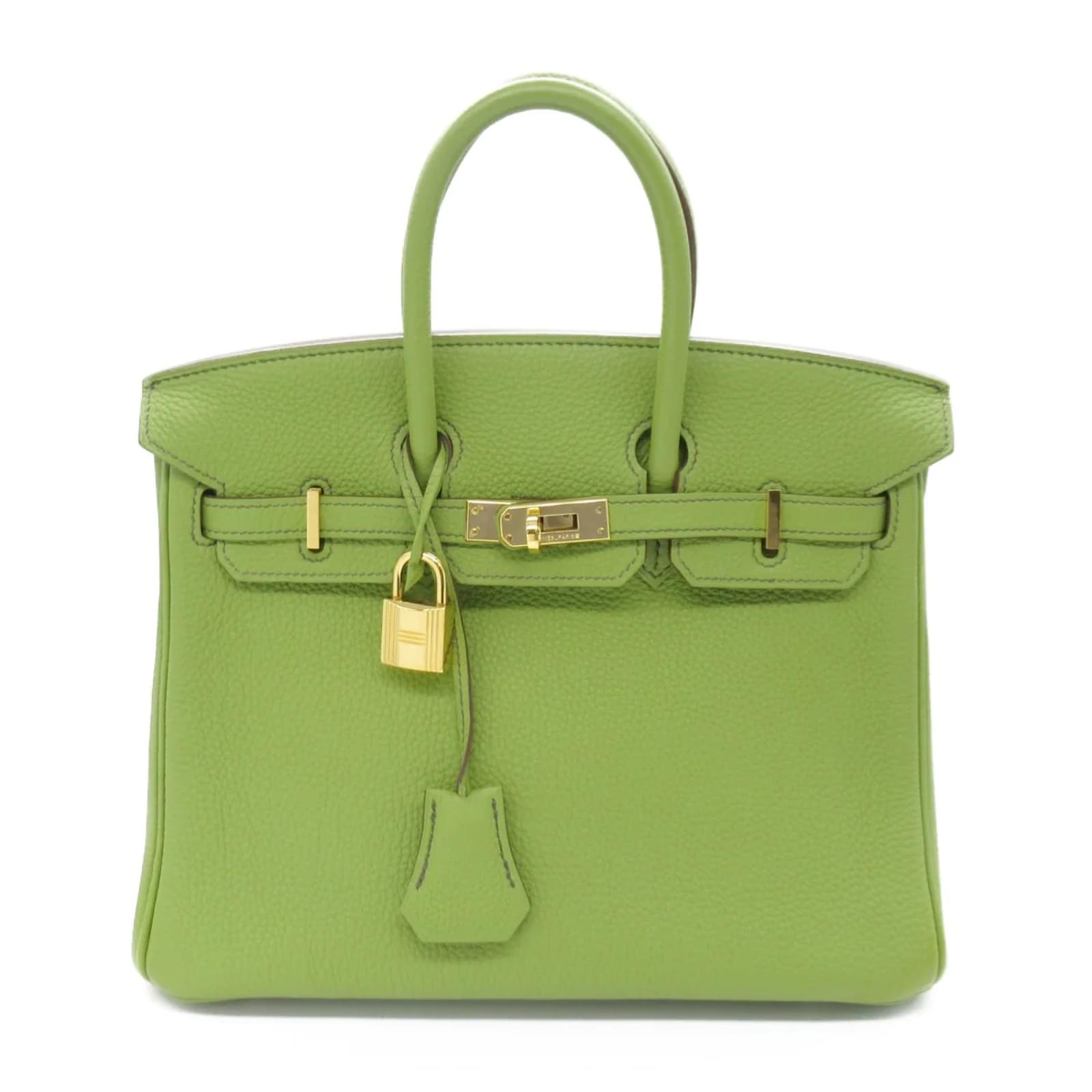 Hermès Togo Birkin 25 Green Leather Pony-style calfskin ref.870648 ...