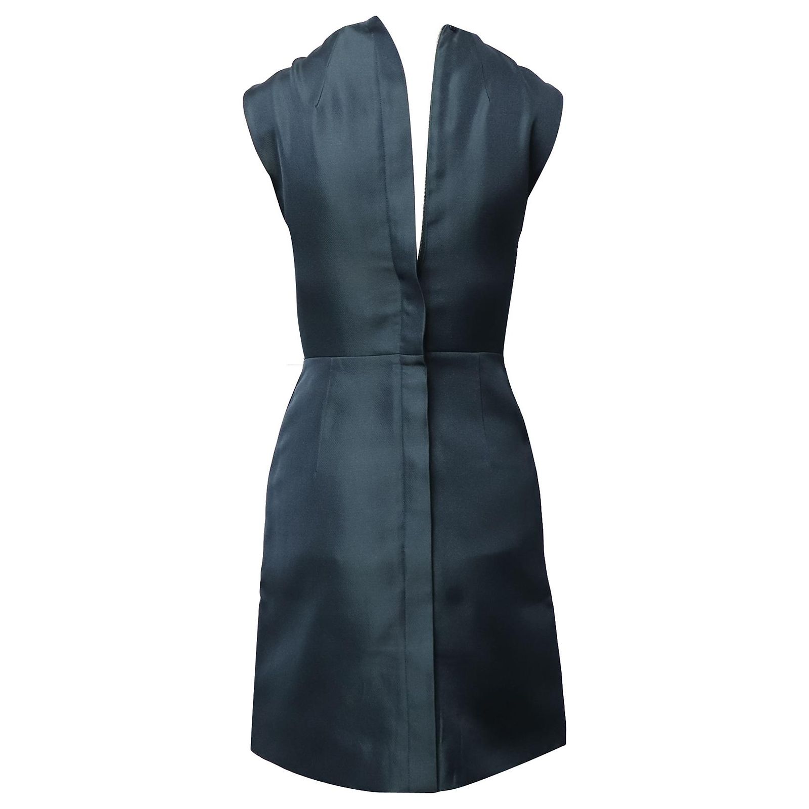 Robe Fourreau Sans Manches HUGO BOSS Denola - Laine Grise, Taille US 12 / IT 48, Neuf Avec étiquettes