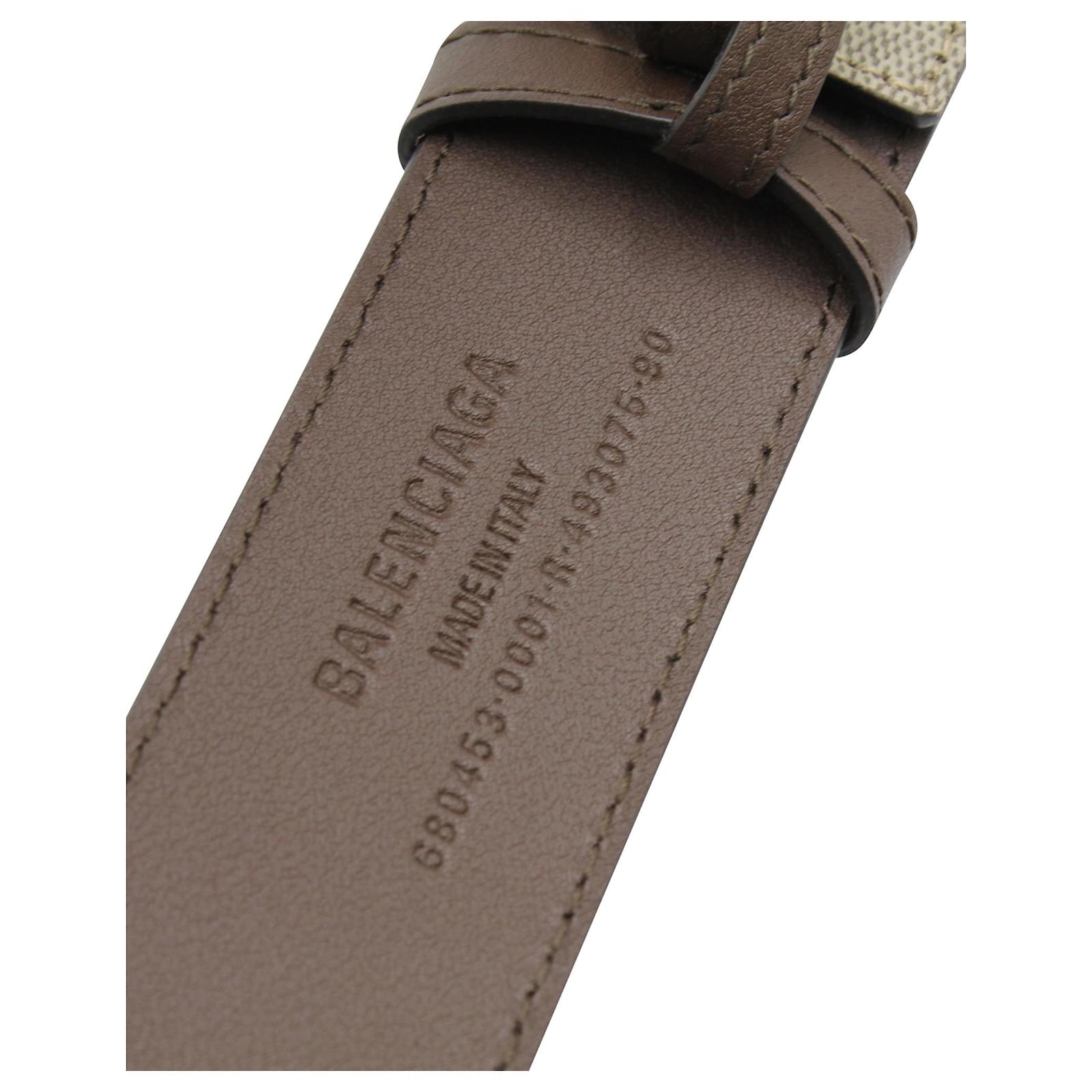 Balenciaga Hacker BB Monogram Belt in Beige Coated Canvas Cloth ref.872511  - Joli Closet
