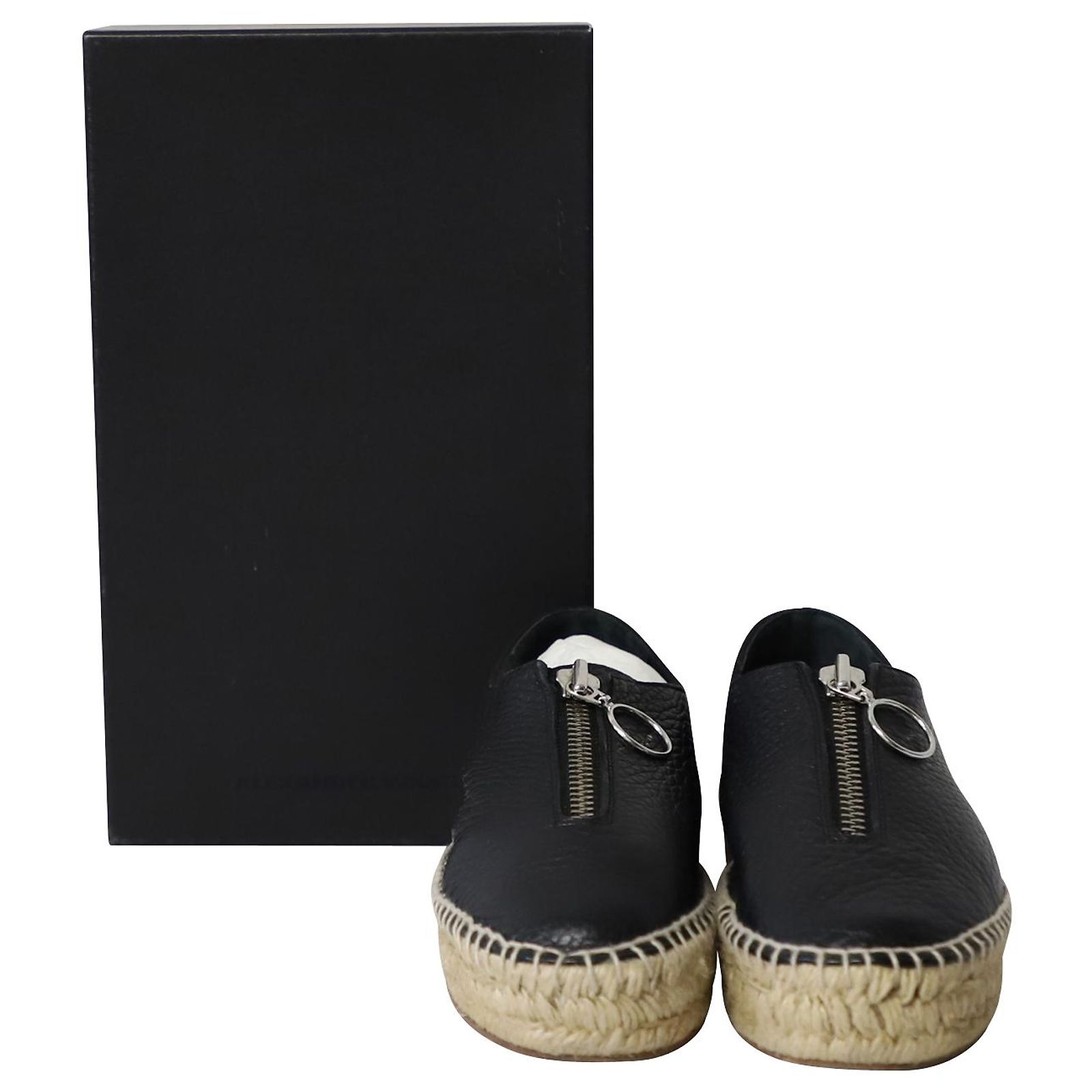 Alexander Wang Devon Espadrille Sneakers in Black Leather ref 