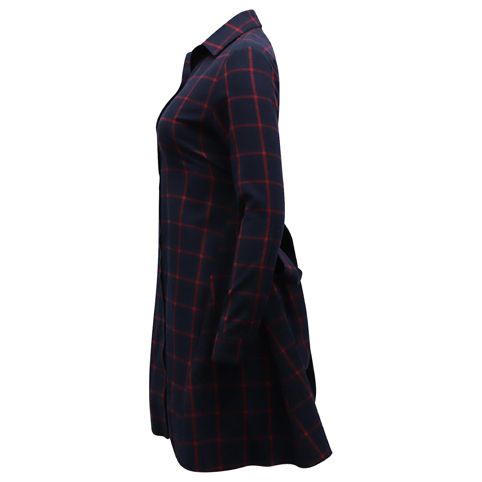 maje asymmetric plaid shirt dress Long Sleeve Asymmetric Plaid Shirt Dress Maje Ralek Checked Asymmetric Midi Shirt Dress Black Smocked