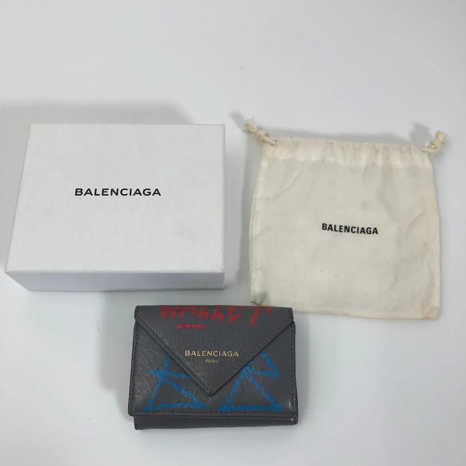 Balenciaga Multicolor Graffiti Leather Mini Papier Wallet 391446