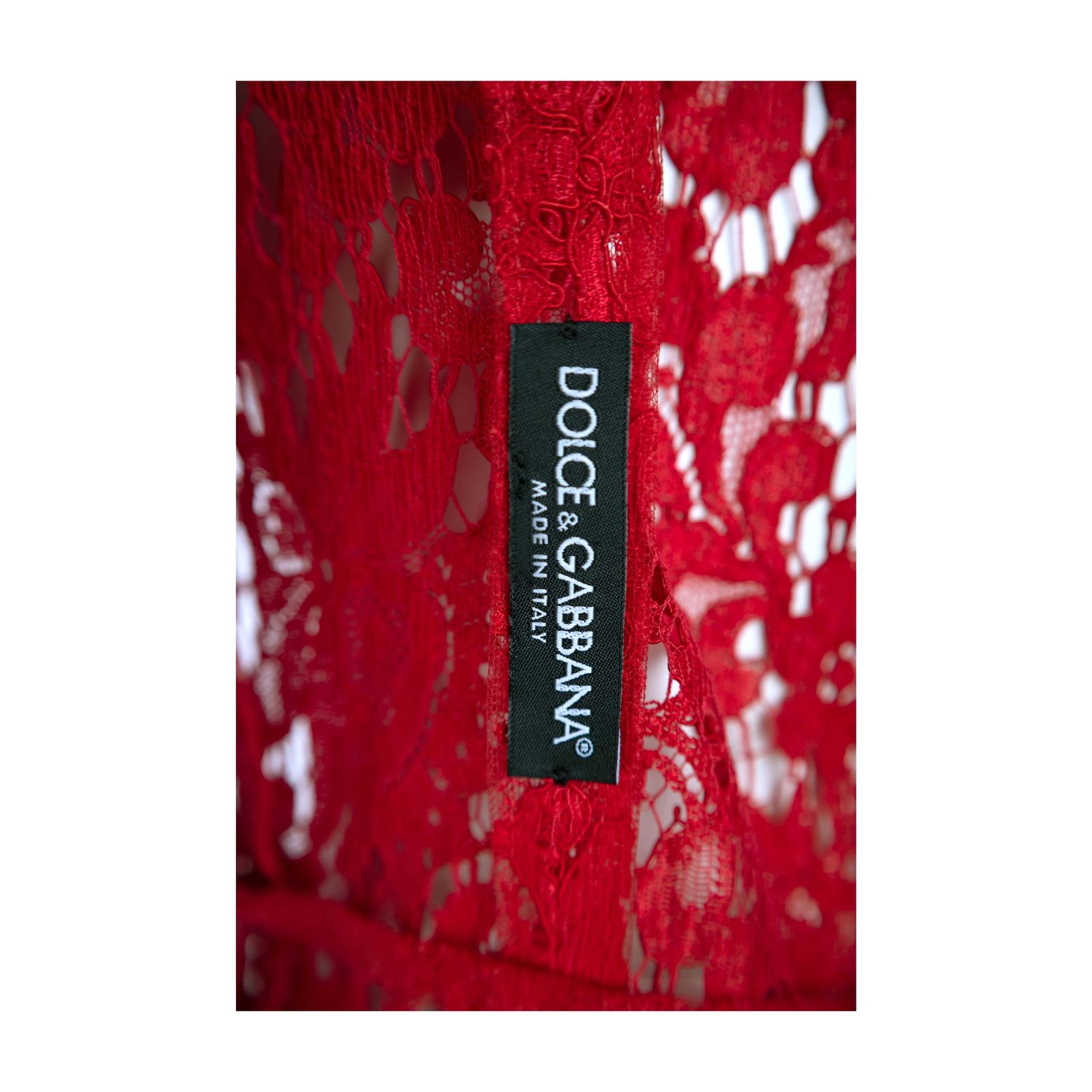 Robe Dolce & Gabbana En Dentelle Gris Bleuté - Taille 40, Longueur Midi - Occasion Très Bon état